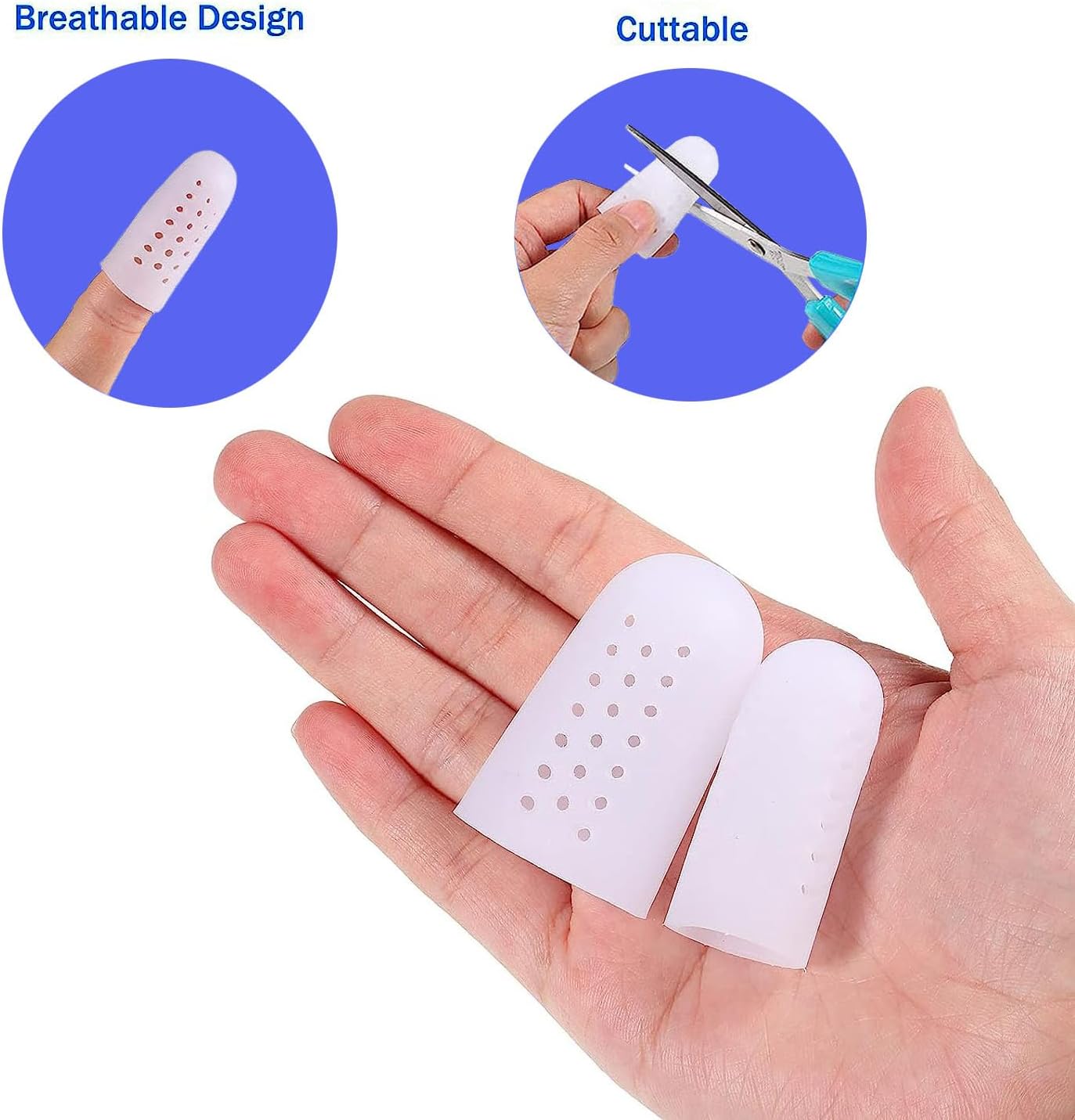 10 piezas de catre de gel con orificios de aire, protector de dedos de soporte, fundas de gel para dedos, protectores de dedos de gel, protección