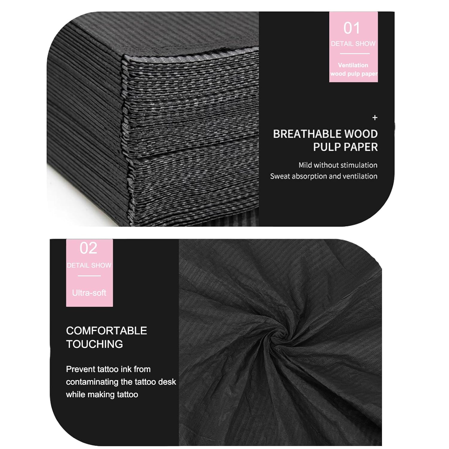 AREMOD Juego de 50 manteles desechables para decoración de uñas, 3 capas, paños de mesa de papel para preparación de uñas, 13 x 18 pulgadas,