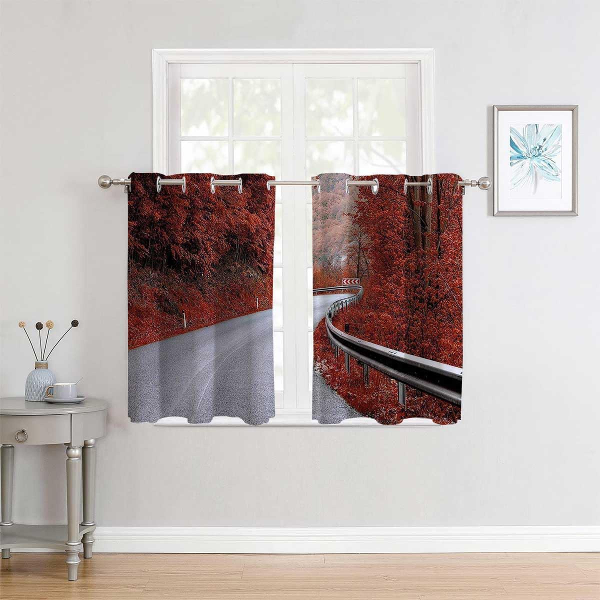 YANFENQI Cortinas para Habitacion Cortinas para Habitacion Cortinas opacas con ojales de otoño para puertas de patio, cortina de despensa, 72
