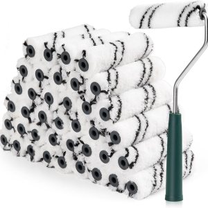 Rodillo de pintura de microfibra de 4 pulgadas, cubiertas de rodillo de pintura pequeñas (siesta de 38 pulgadas, paquete de 40), mini rodillos de Rodillo de pintura de microfibra de 4 pulgadas, cubiertas de rodillo de pintura pequeñas (siesta de 38 pulgadas, paquete de 40), mini rodillos de