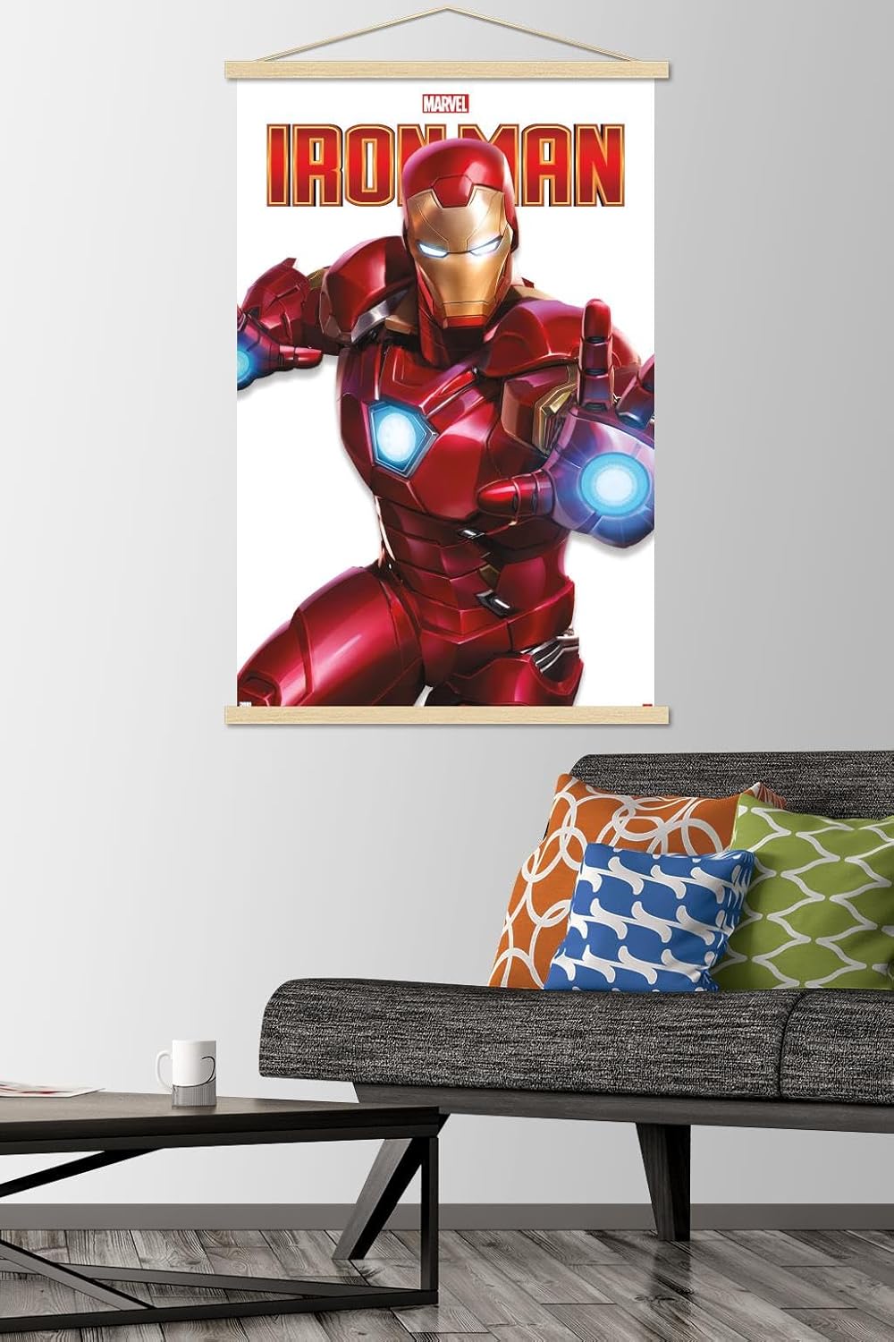 Trends International Marvel Comics – Póster de la serie Iron Man con marco magnético