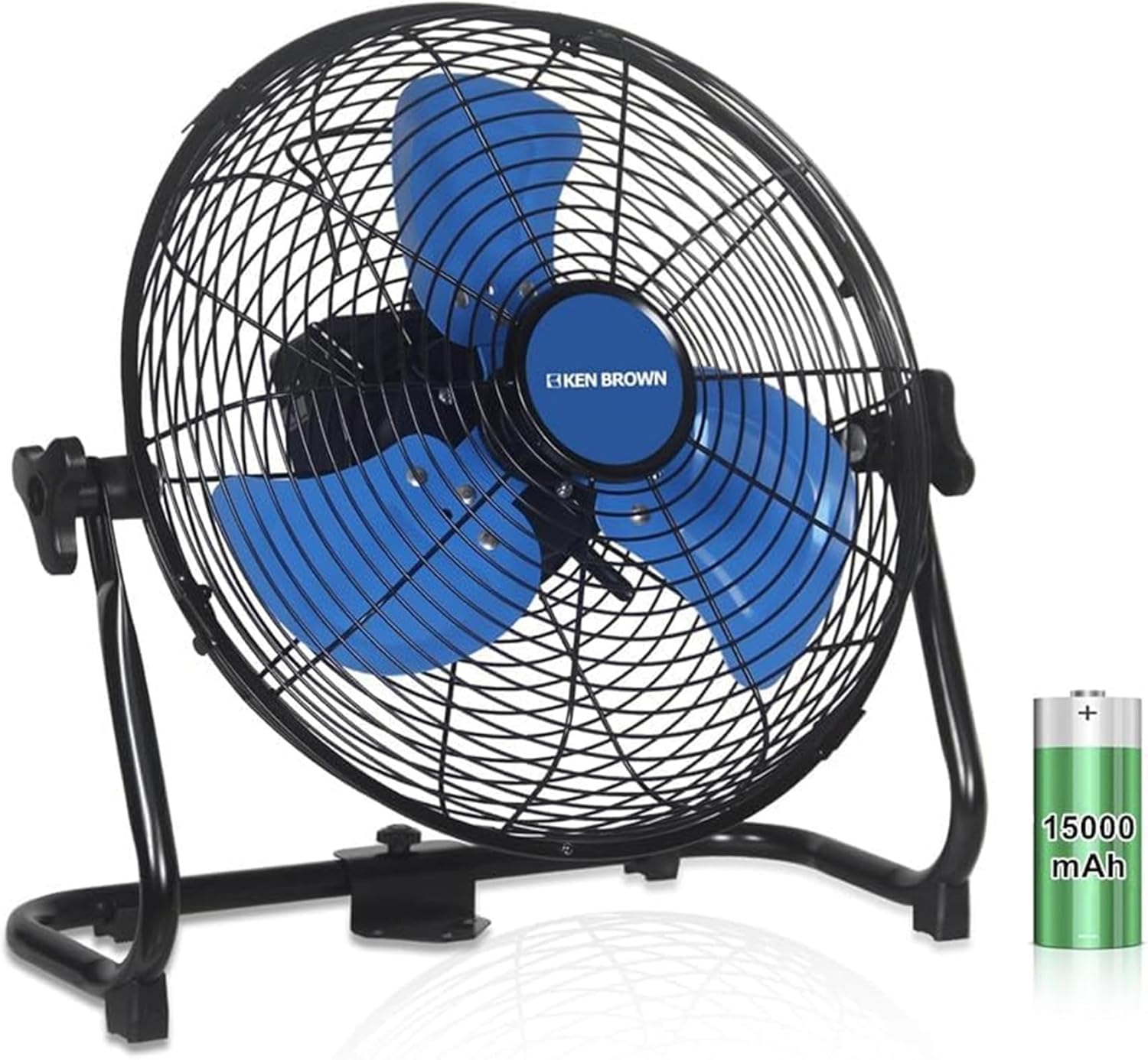 KEN BROWN Ventilador de piso inalámbrico recargable 3 en 1 de 15000 mAh de 12 pulgadas, ventilador de piso inalámbrico recargable 3 en 1, ventilador