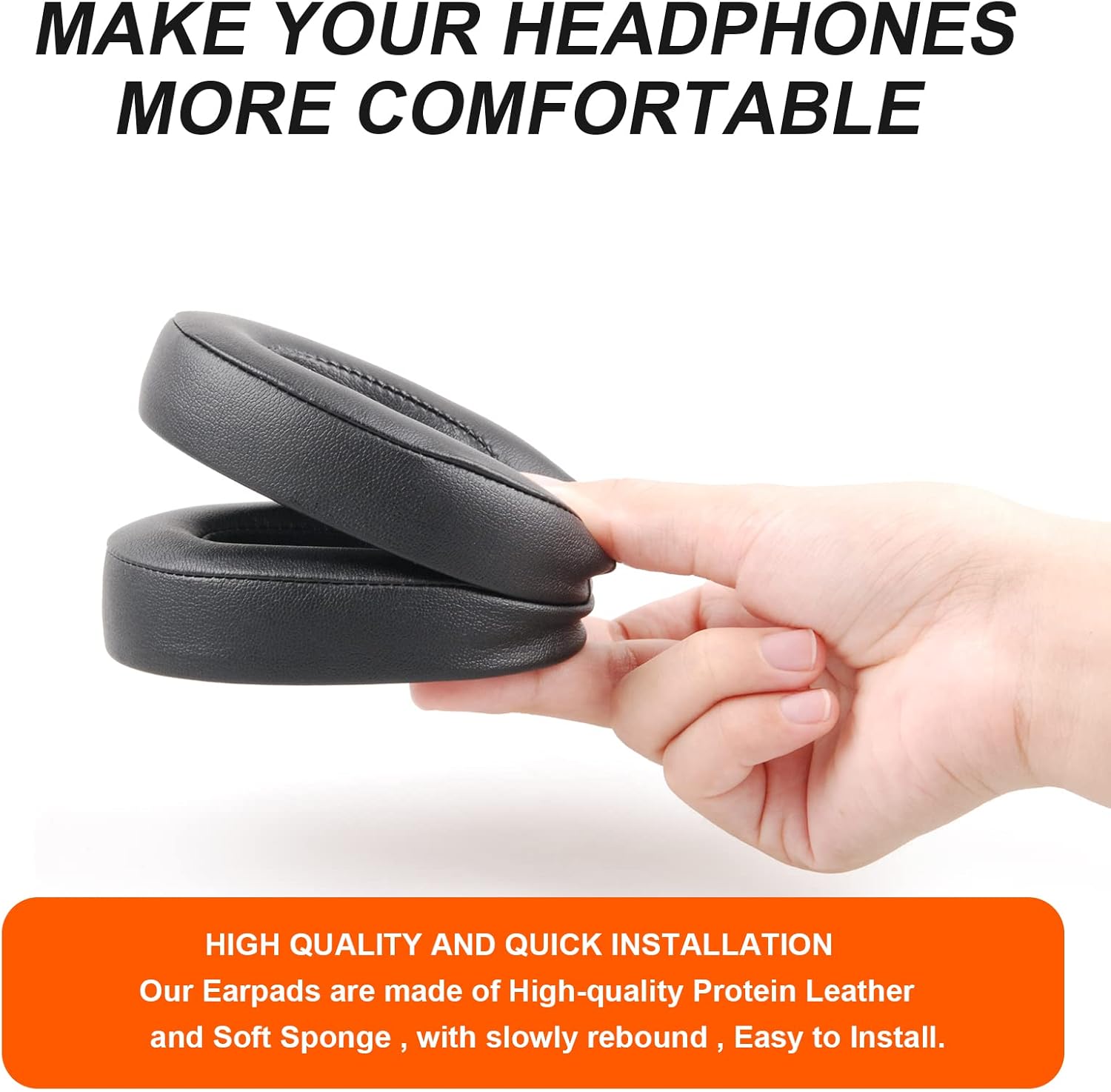 Almohadillas de repuesto para auriculares inalámbricos JBL Live 500BT, almohadillas para oídos Live 500 BT con cuero proteico, espuma viscoelástica