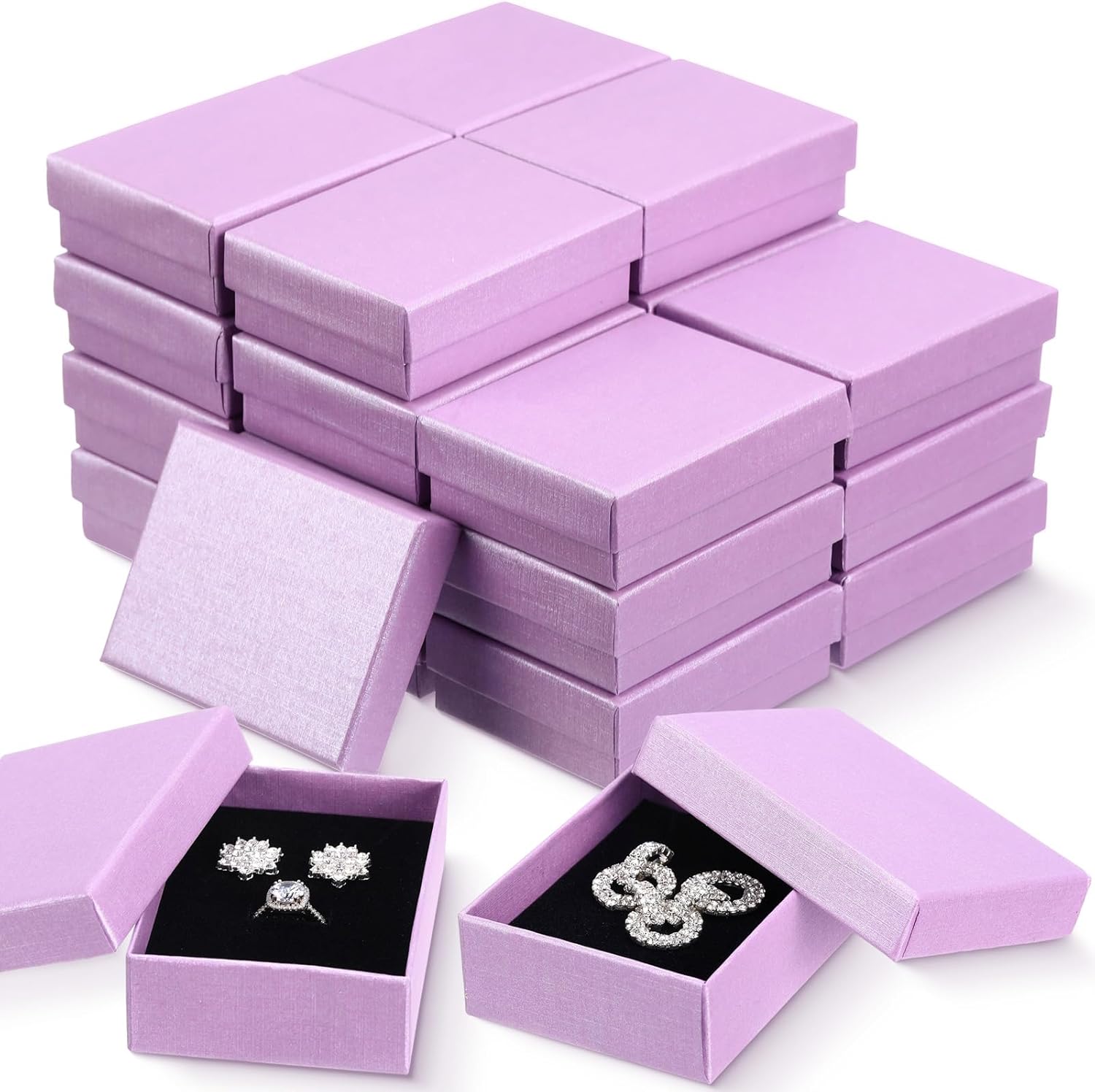 36 cajas de regalo para joyas, cajas de regalo pequeñas para joyas, collares, anillos, aretes, caja de almacenamiento de regalo con cojín y tapa,