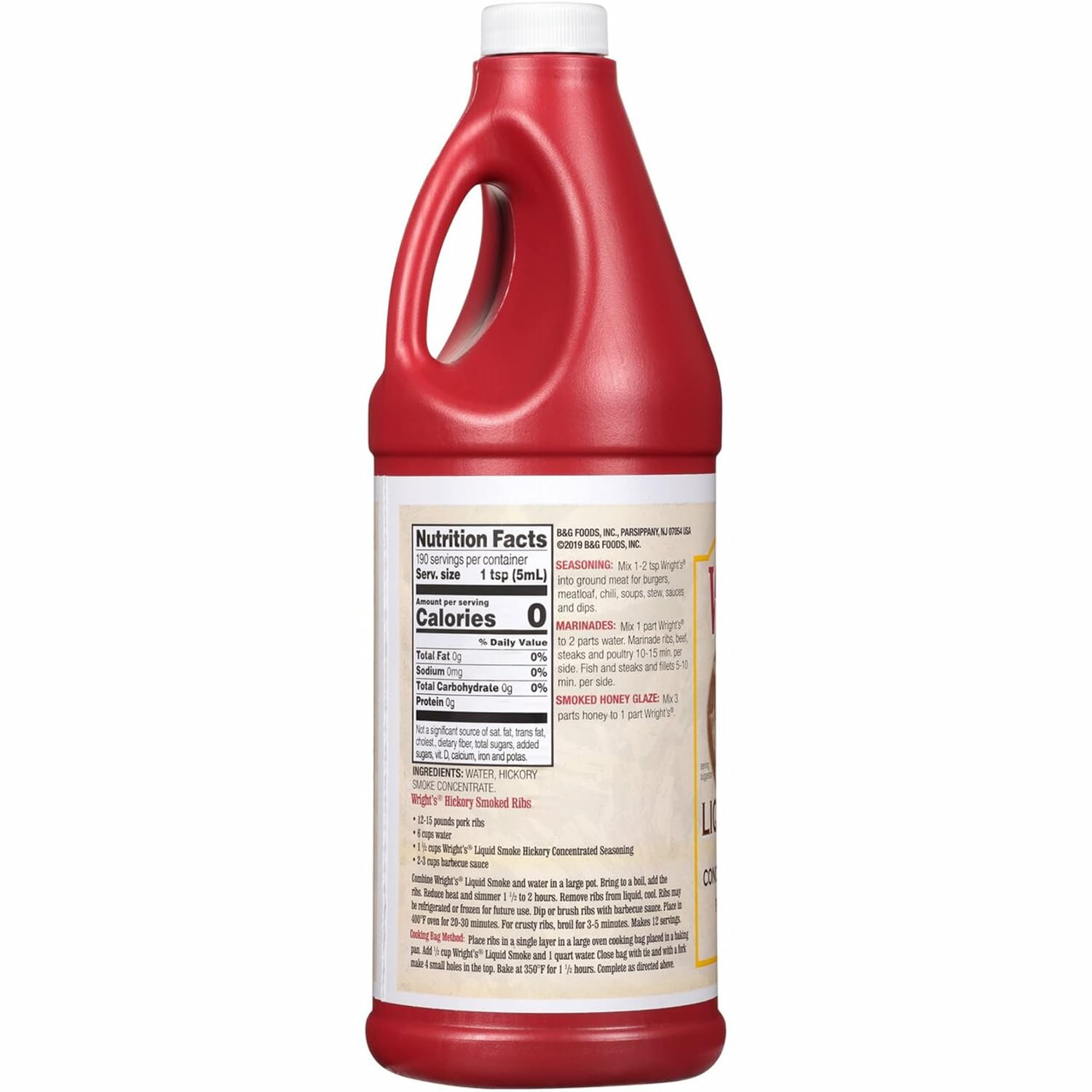 Wright’s – Condimento concentrado de nogal líquido de humo, botella de 32 onzas (paquete de 2) con cucharas giratorias By The Cup