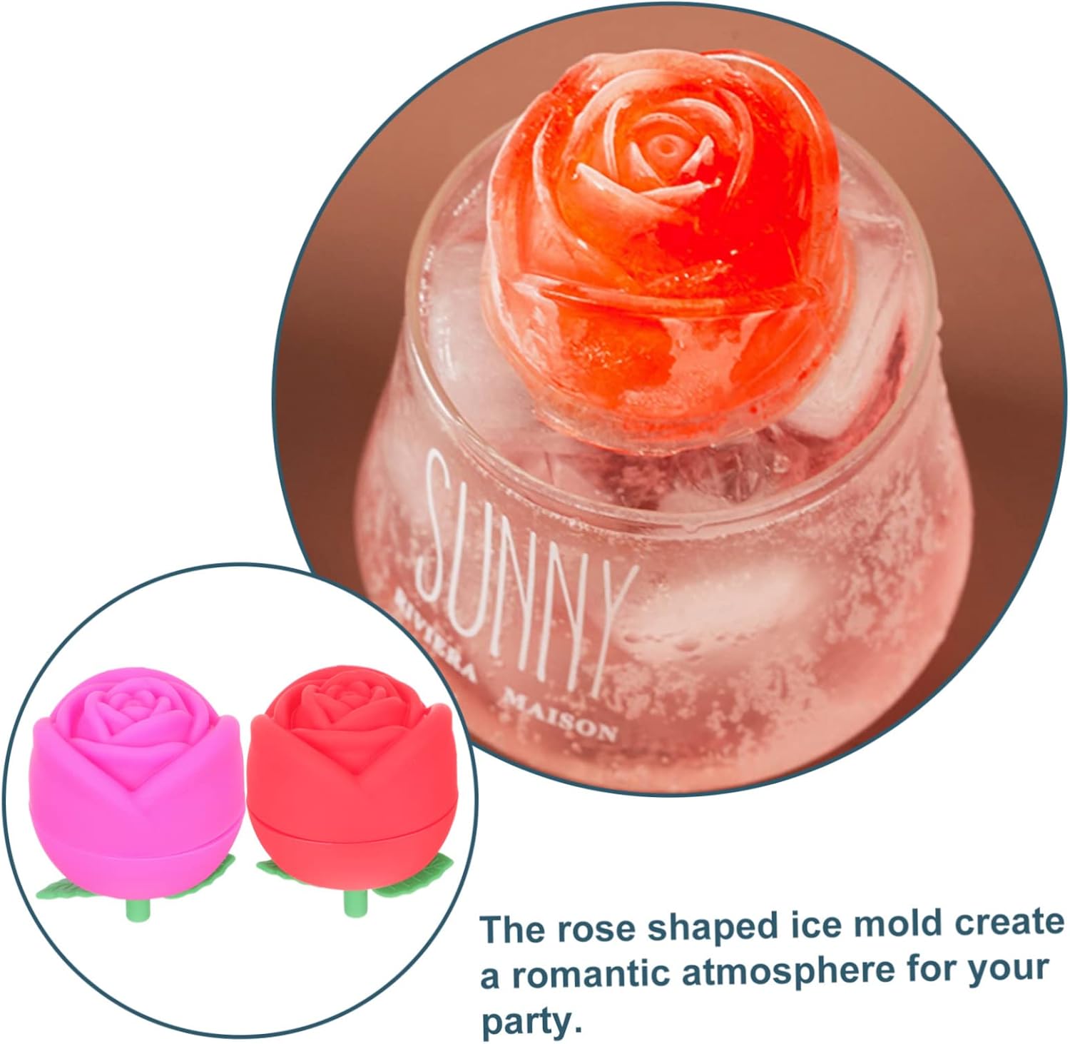 Zerodeko 4 Pcs Molde De Para Resina Sphere Mold Ice Cream Ball Maker Rose Ice Cube Mold Rose Fondant Molds Lidded Ice Making Molds Rose Chocolate