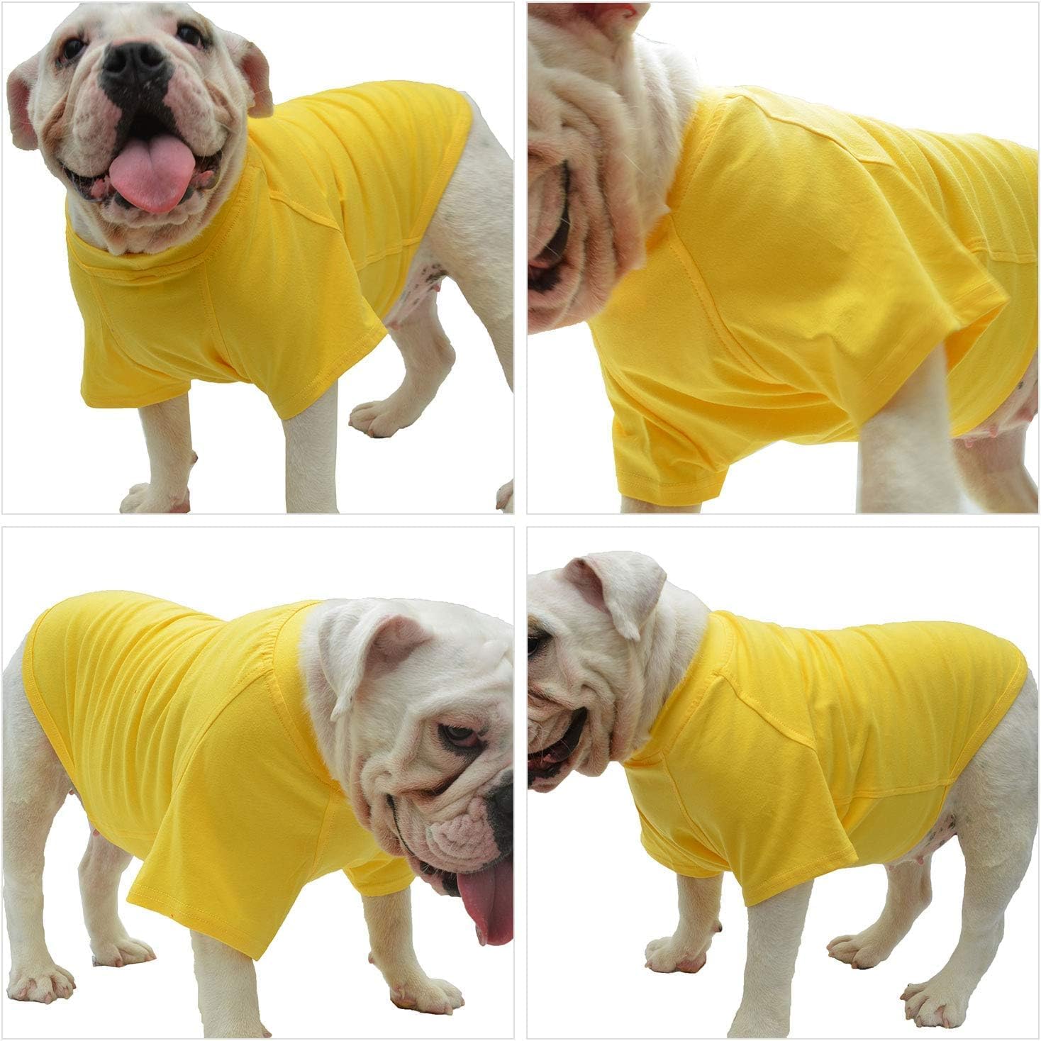 Lovelonglong 2019 – Ropa para mascotas, Disfraces para Perro, Ropa Camisetas en blanco para Perros Grande Medianos Pequeños 100% Algodón 18 Colores,