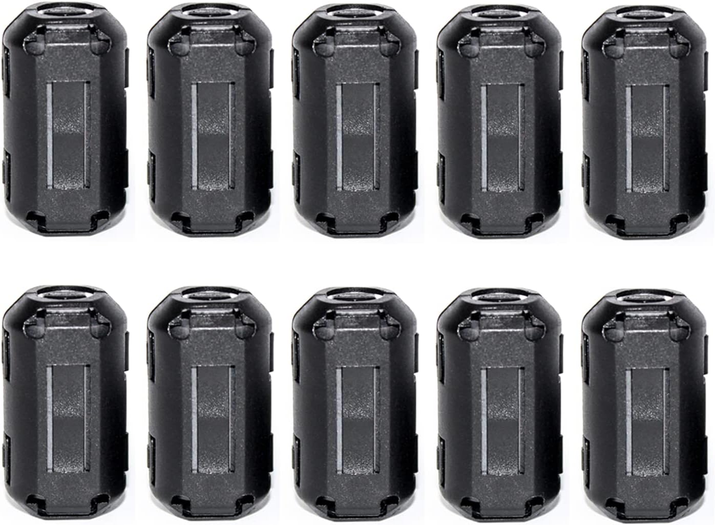 TOJOIN – 10 anillos de ferrita con clip en núcleo de ferrita RFI EMI supresor de ruido, anillos de ferrita para teléfono, TV, altavoz, radio USB,