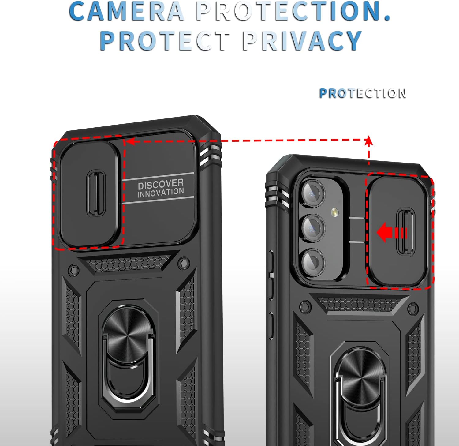 IYTRRYH Funda para Samsung Galaxy A54 5G con 2 protectores de pantalla de vidrio templado, con anillo magnético y cubierta de cámara a prueba de
