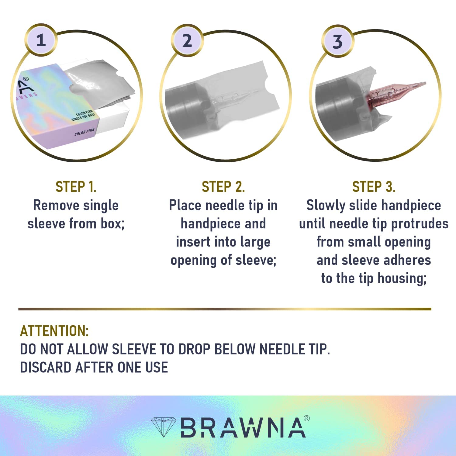 BRAWNA Cubiertas inalámbricas para bolígrafo de máquina PMU – Cubierta de máquina de microagujas – Suministros de PMU – Paquete de 400 – Color –