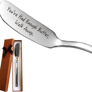 You’ve Had Enough Butter Walk Away Cuchillo de mantequilla de acero inoxidable, esparcidor de mantequilla para tostadas y pan, desayunadores, queso You’ve Had Enough Butter Walk Away Cuchillo de mantequilla de acero inoxidable, esparcidor de mantequilla para tostadas y pan, desayunadores, queso