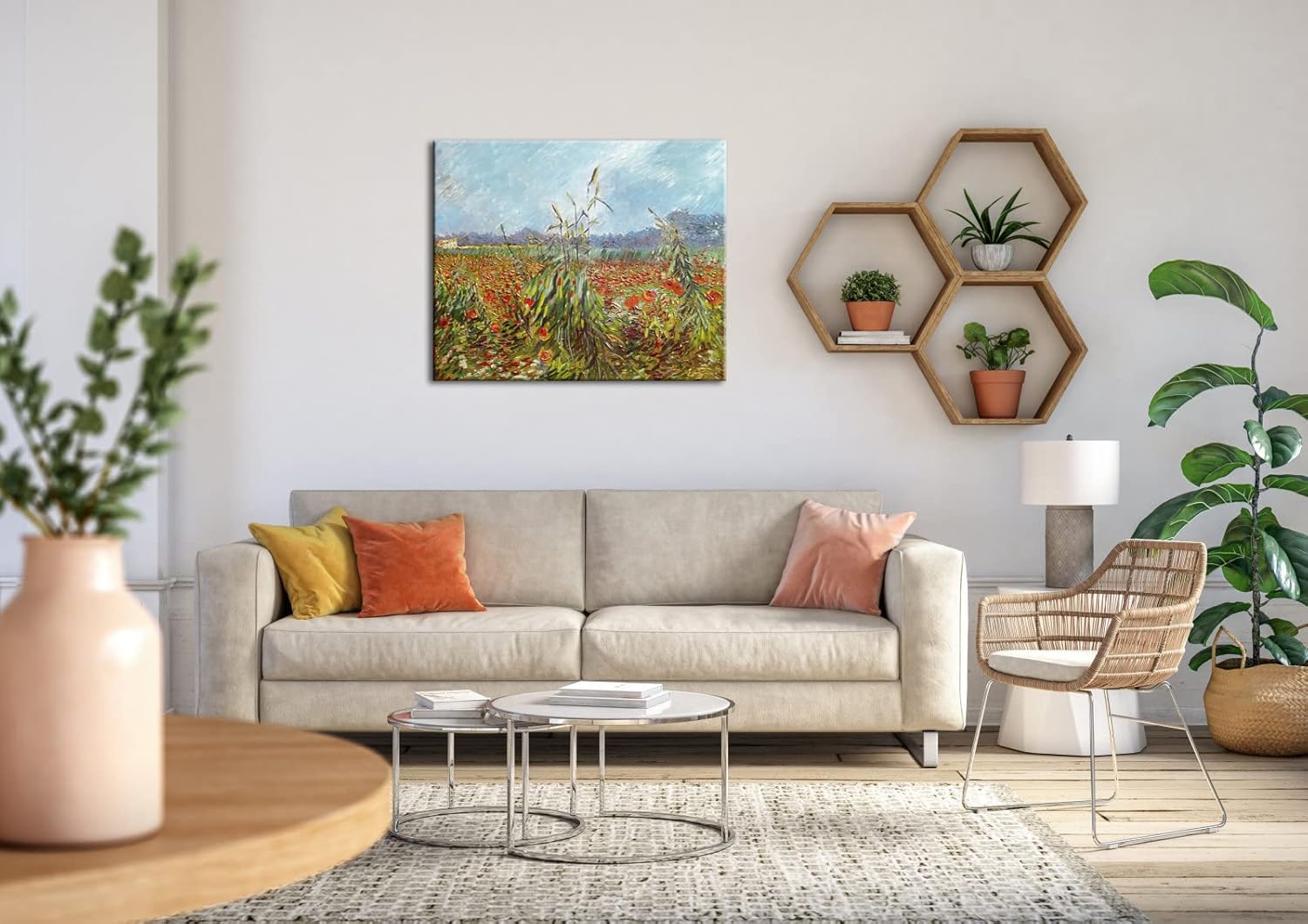Wieco Art Impresiones en lienzo con orejas verdes de trigo por Vincent Van Gogh, impresionismo, lienzo para pared, pinturas famosas, obras de arte