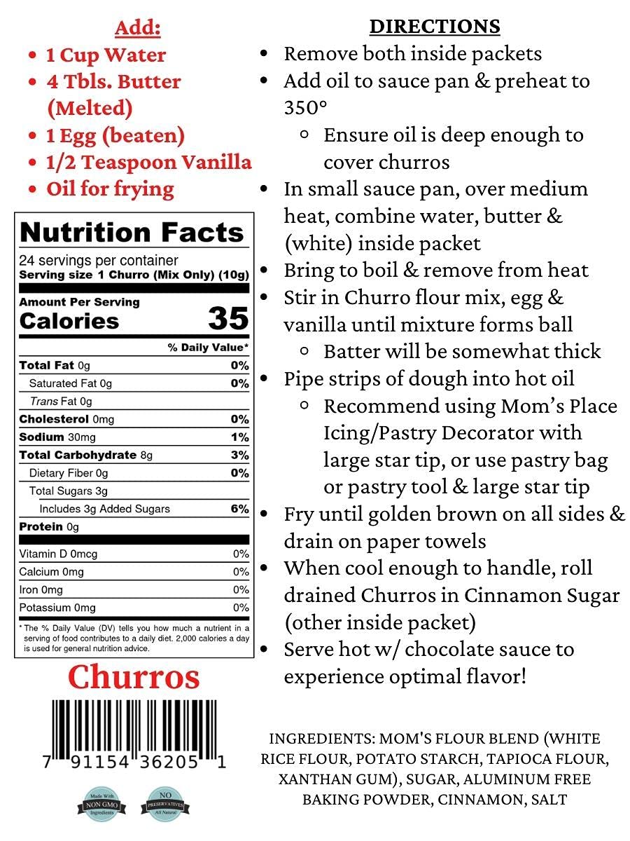 Mom’s Place Gluten Free Mezcla de churros de azúcar y canela sin gluten