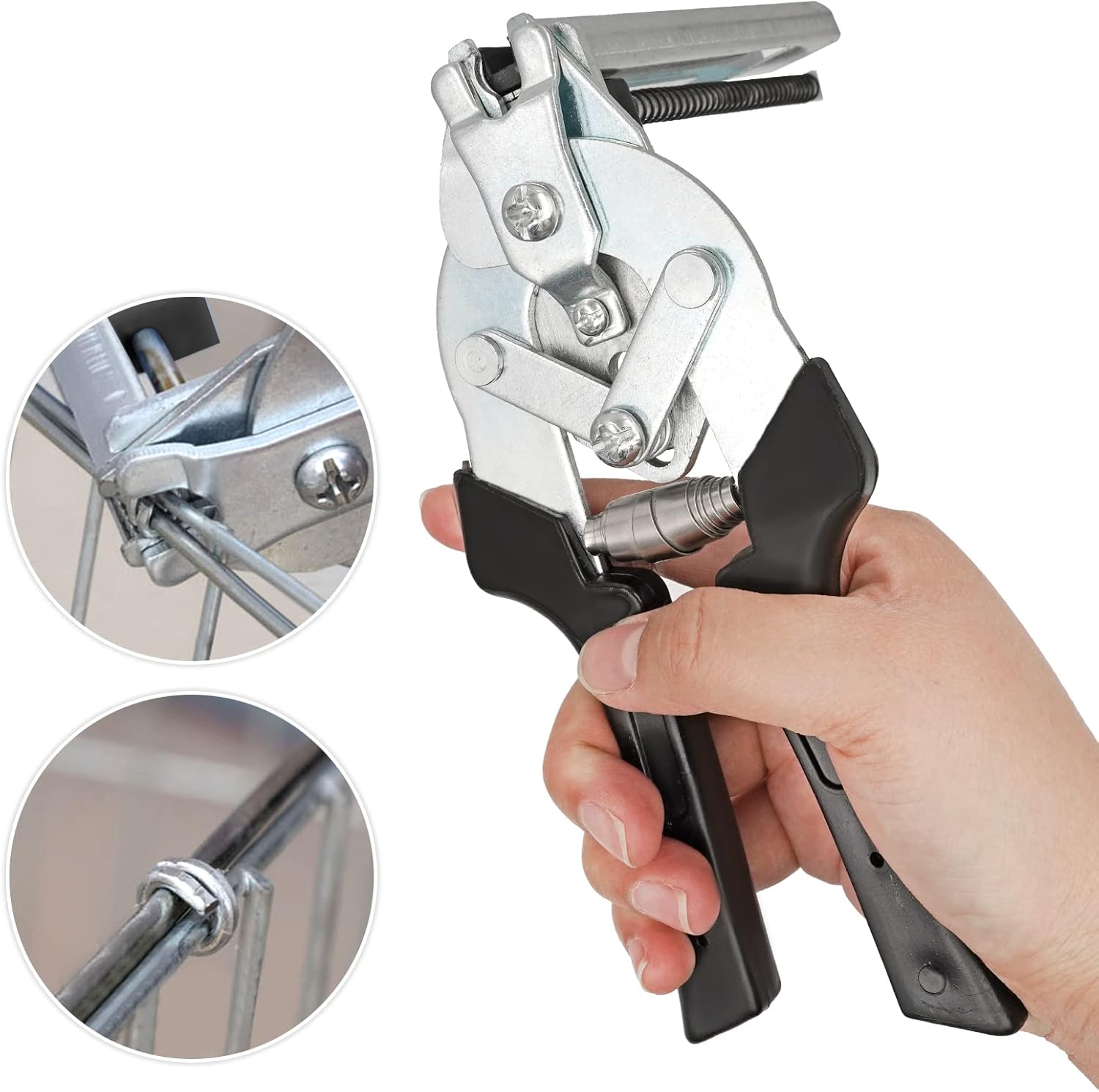 Juego de alicates de anillo de cerdo para tapicería automática tipo M, alicates de anillo de uñas con 2400 clavos, clips y alicates de alambre de