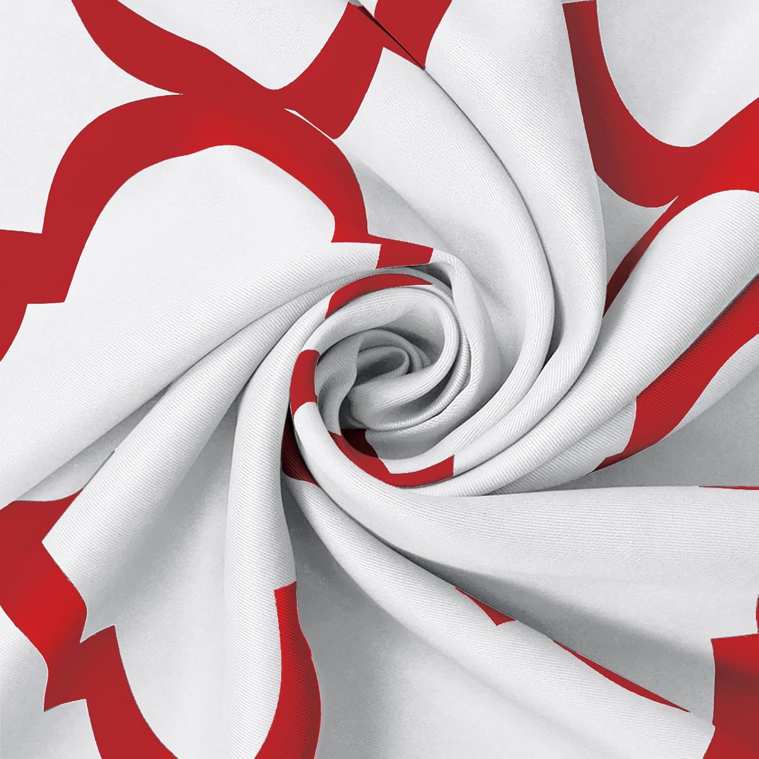 Melodieux Cortina opaca con ojales para oscurecer la habitación, estilo marroquí, para sala de estardormitorio, 42 x 84 pulgadas, blanco roto y rojo