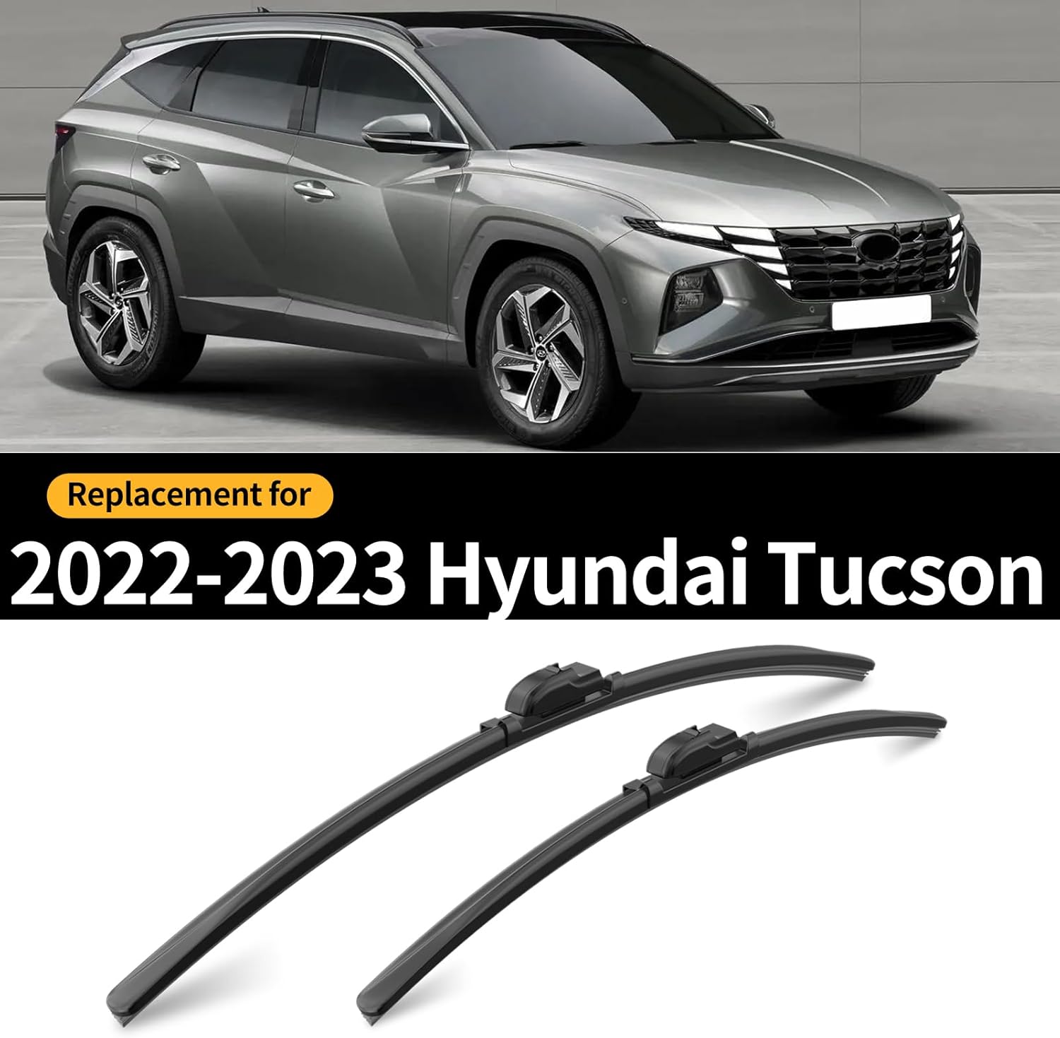 Limpiaparabrisas de repuesto para Hyundai Tucson 2022 2023, 3 piezas de limpiaparabrisas delantero y trasero de automóvil