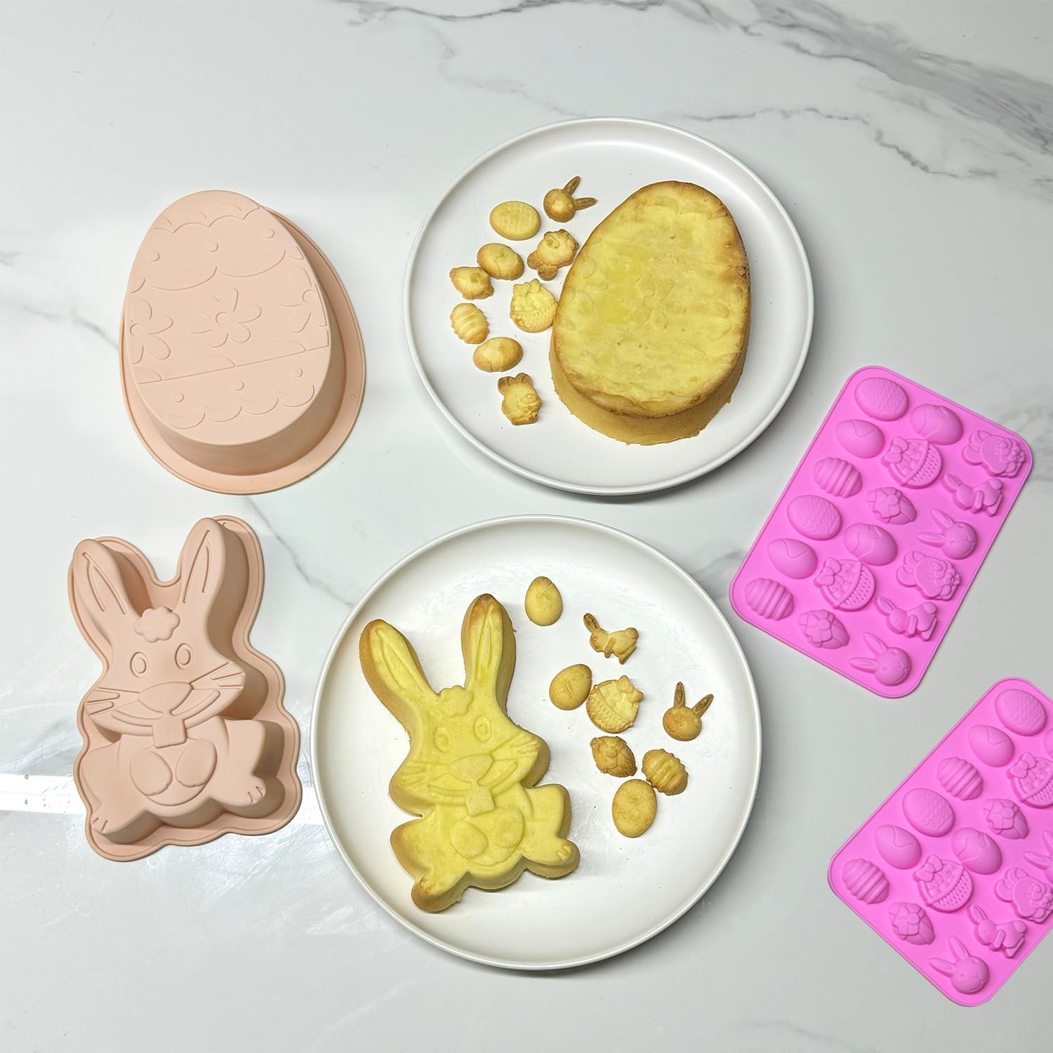 Mauts-inus Moldes para huevos de Pascua, moldes de chocolate grandes, utilizados para hacer, moldes de dulces de chocolate de conejo de Pascua,