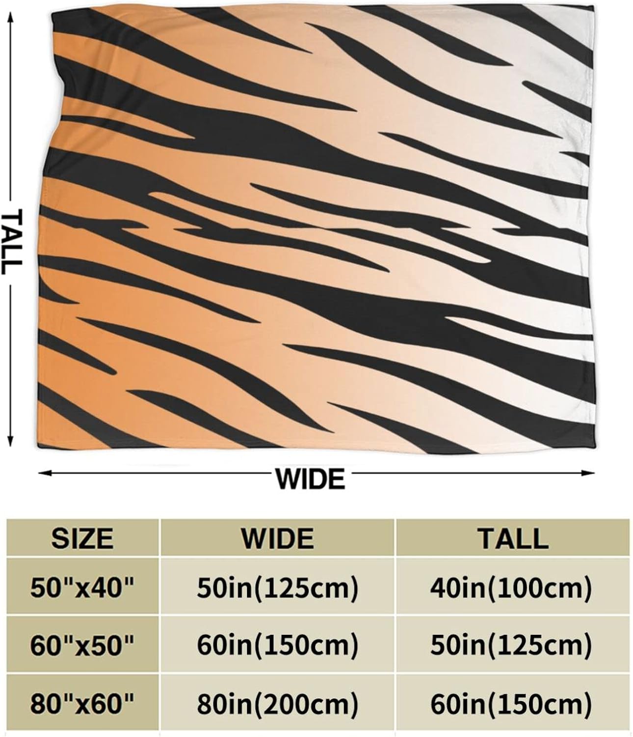 Manta de microfibra ultrasuave con patrón de tigre, manta de microfibra de lujo para todas las estaciones, manta cálida para ropa de cama, sofá y