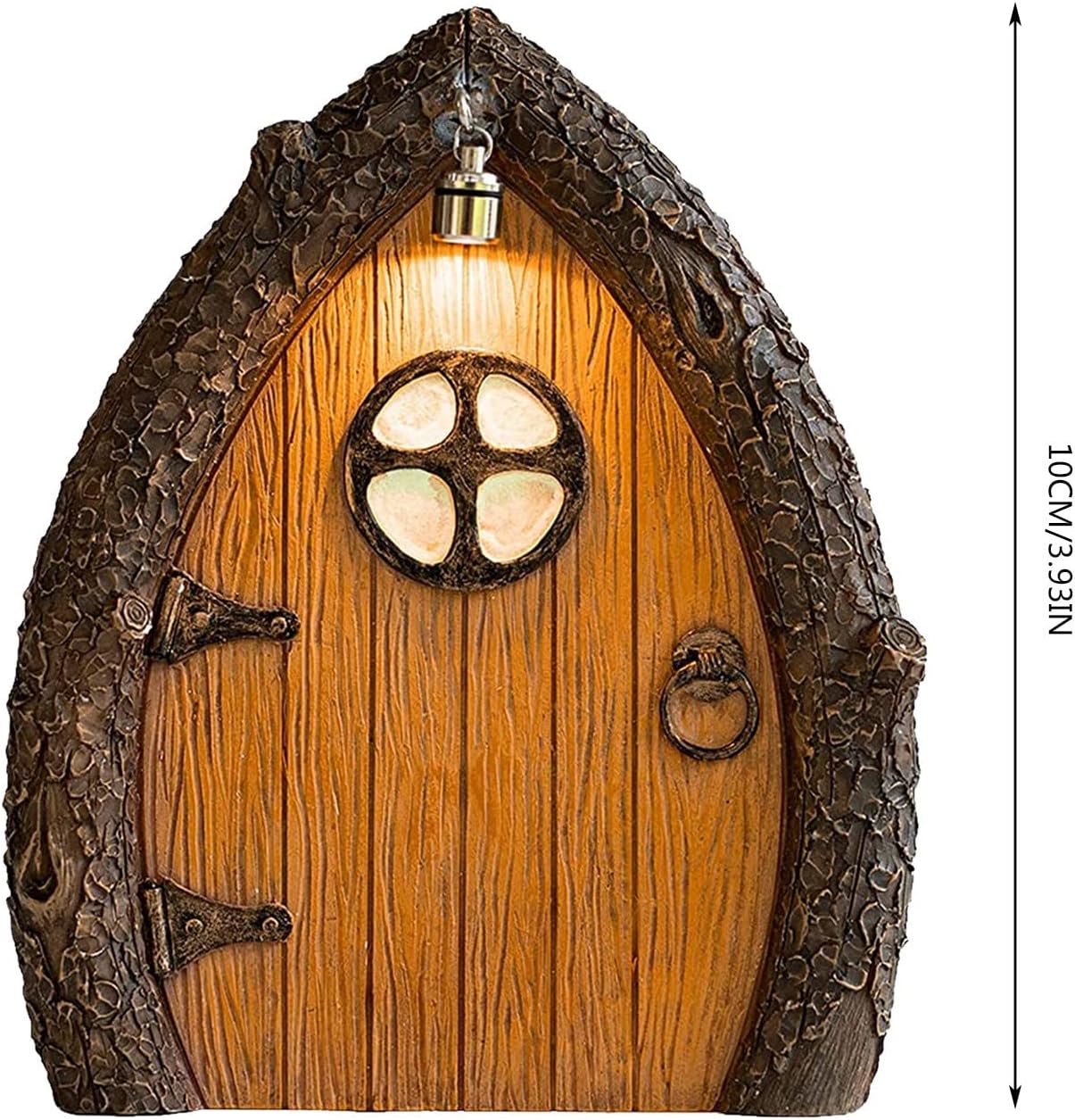 1 puerta de gnomo de hadas en miniatura, adornos de decoración de puerta de cuentos de hadas, decoración de puerta de árbol enano de hadas de