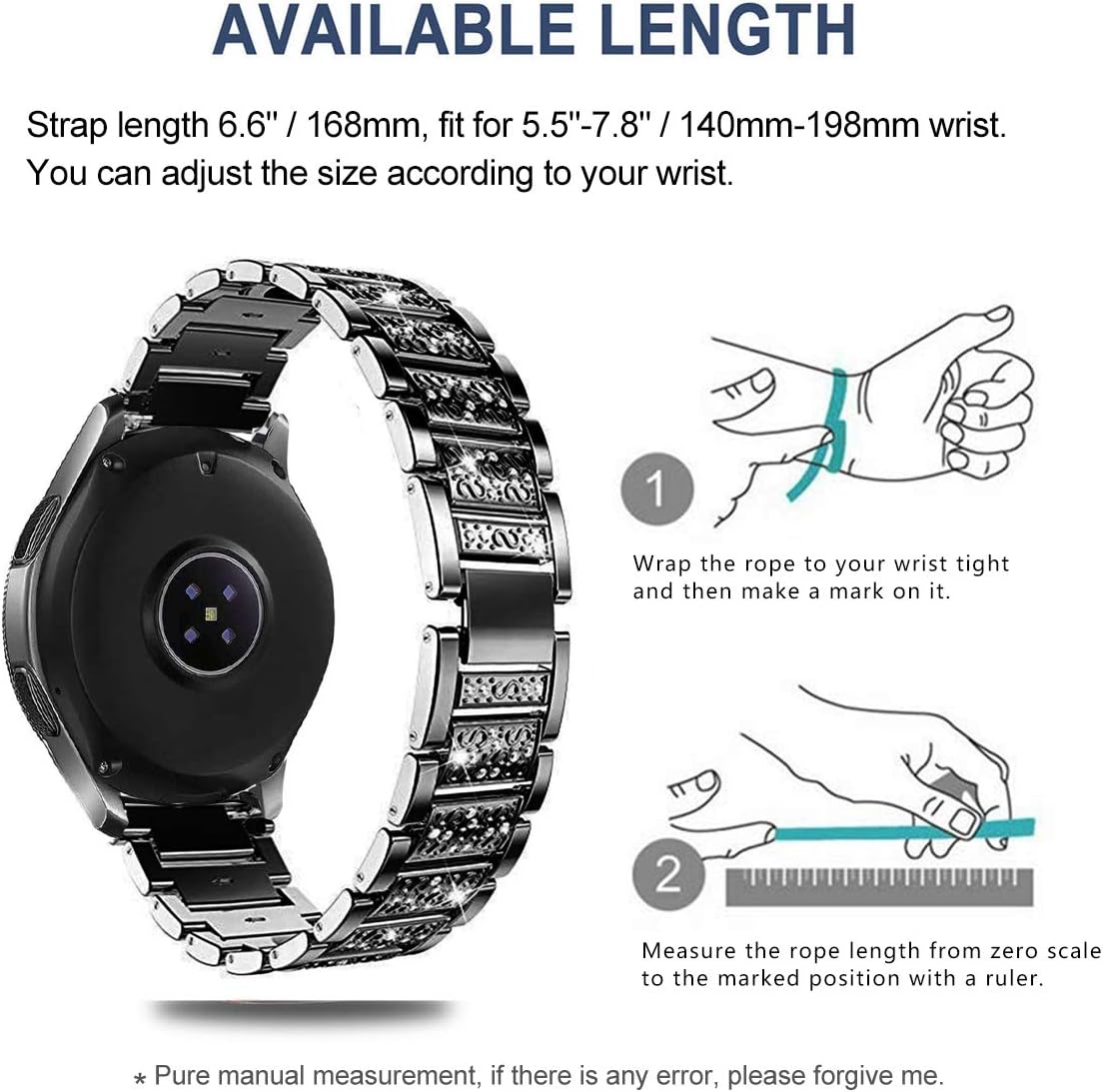 Correa compatible con Galaxy Watch de 1.811 in, 0.866 in, correa de metal de acero inoxidable con anillo bisel, correa de repuesto para Samsung Gear
