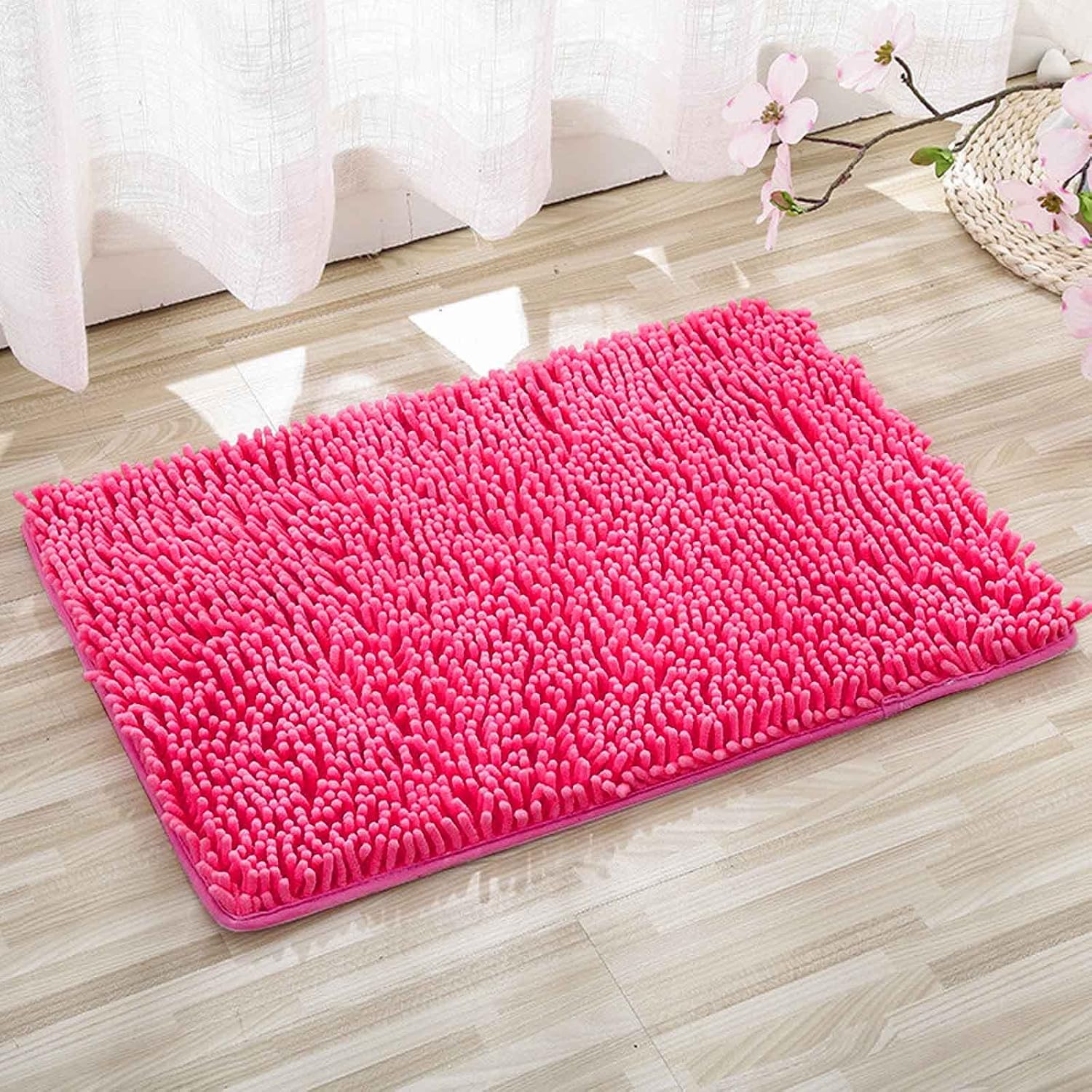 Alfombras de baño antideslizantes, de felpilla, absorbente, de secado rápido, 24 x 16 pulgadas, lavables a máquina, esponjosas, alfombras de baño