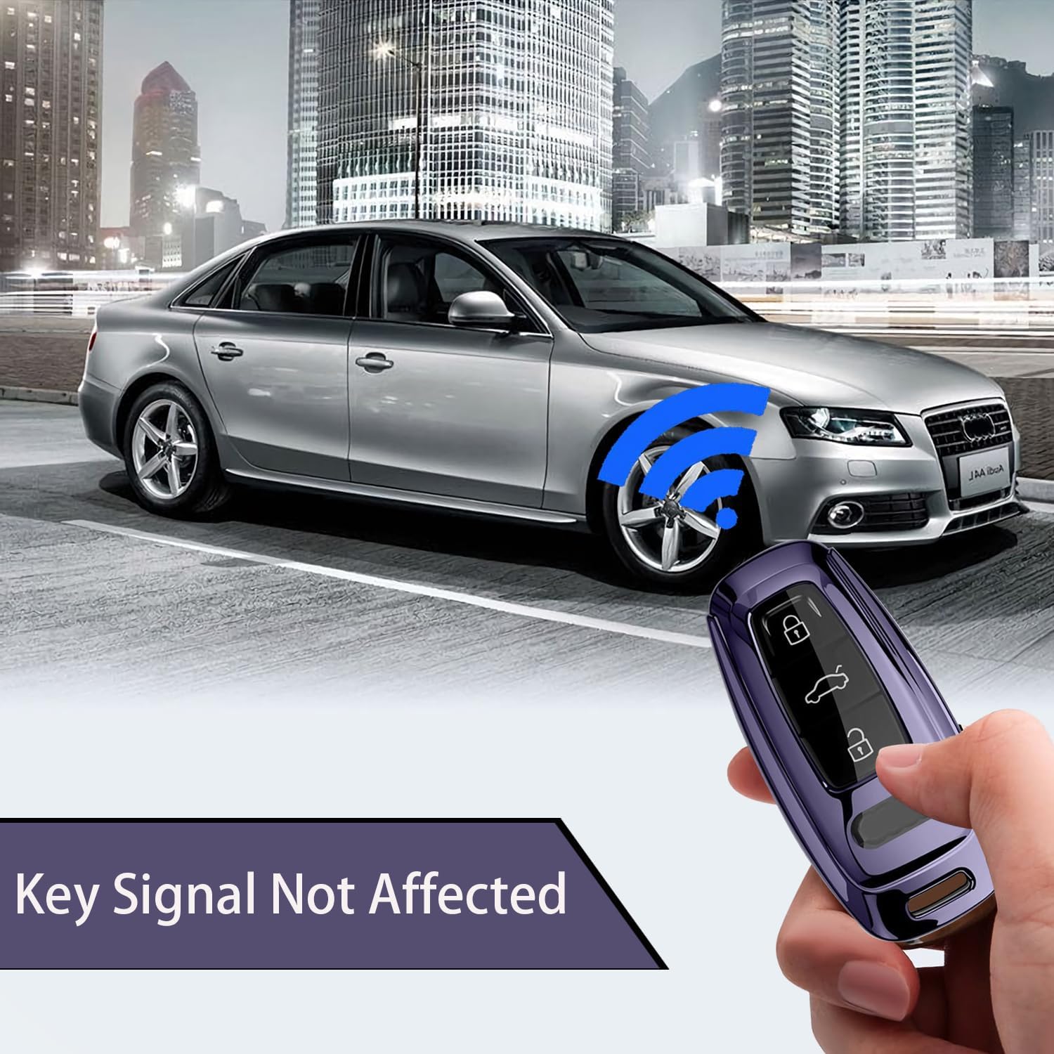 for Audi Key Fob Cover Case Compatible with Audi A3 A6 A7 A8 Q7 Q8 E-Tron S3 S6 S7 SQ7 SQ8 RS6 RS7 A6L Accessories