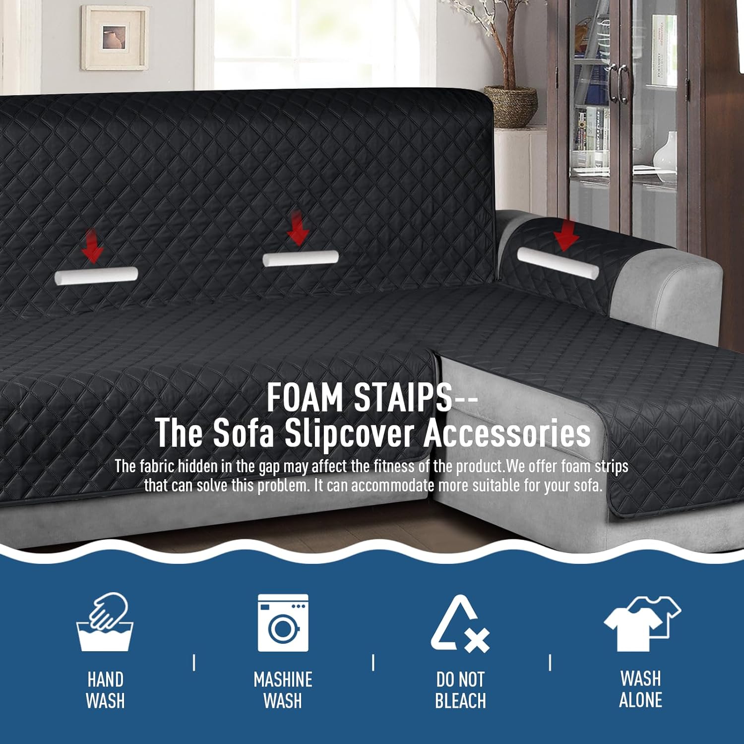 TAOCOCO Funda impermeable en forma de L para sofá seccional, 1 funda reversible para sofá para mascotas con diván para sofá seccional en forma de L
