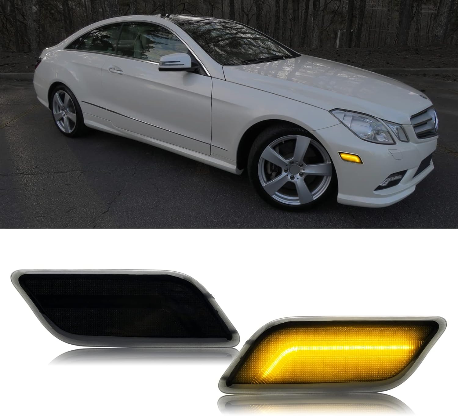 Luces LED de posición laterales compatibles con Clase E W207 C207 A207 E350 E550 Coupé Convertible 2010-2013, lámparas de marcador de guardabarros