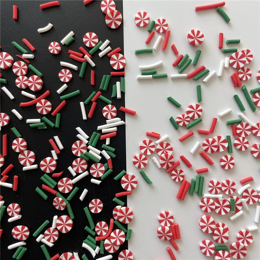 Paquete de 2 onzaspaquete de mezclas de Navidad, suministros de polímero de arcilla suave, decoración de bricolaje para arte de uñas, kit de limo
