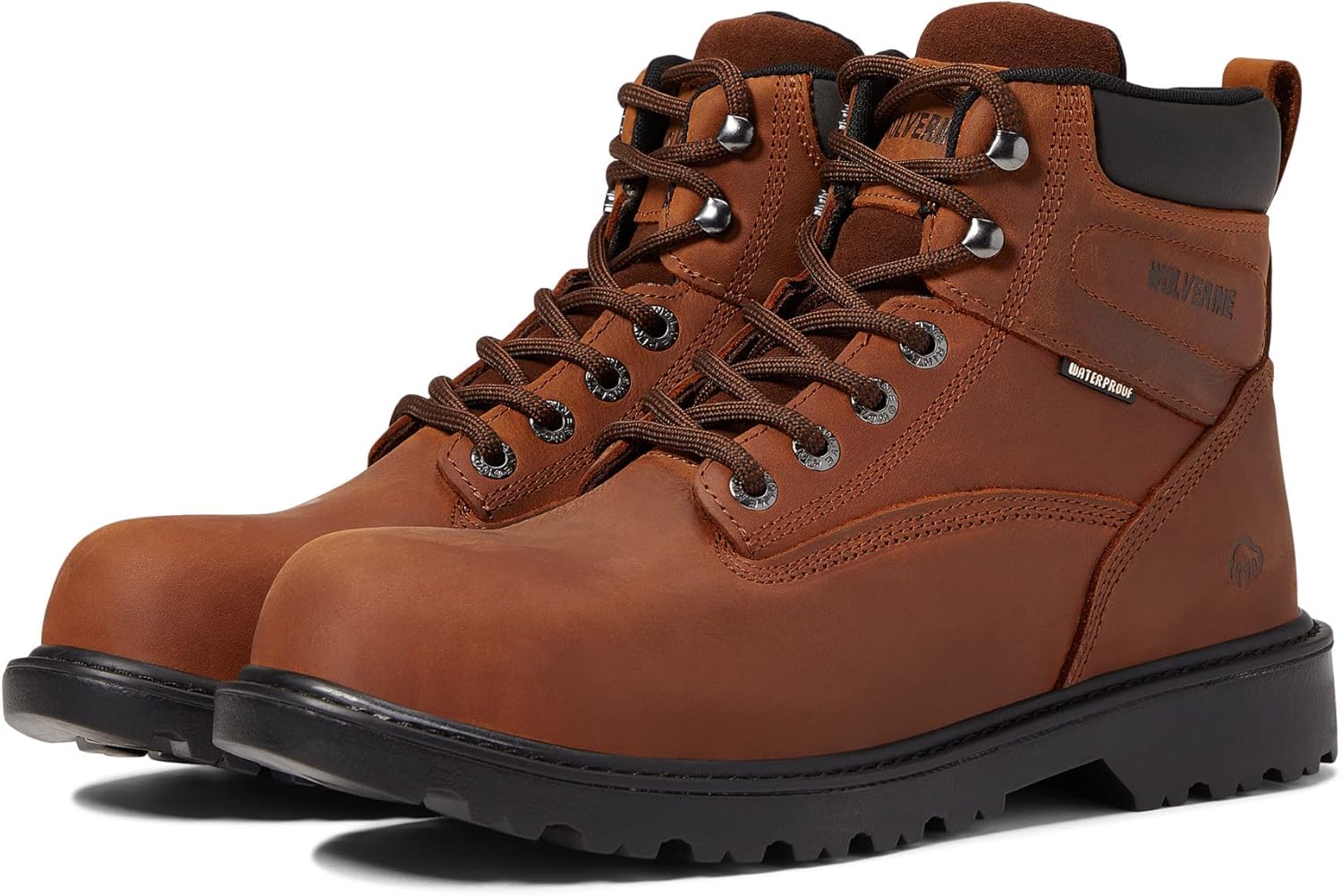 Wolverine Botas de trabajo impermeables con punta de acero para hombre de 6 pulgadas