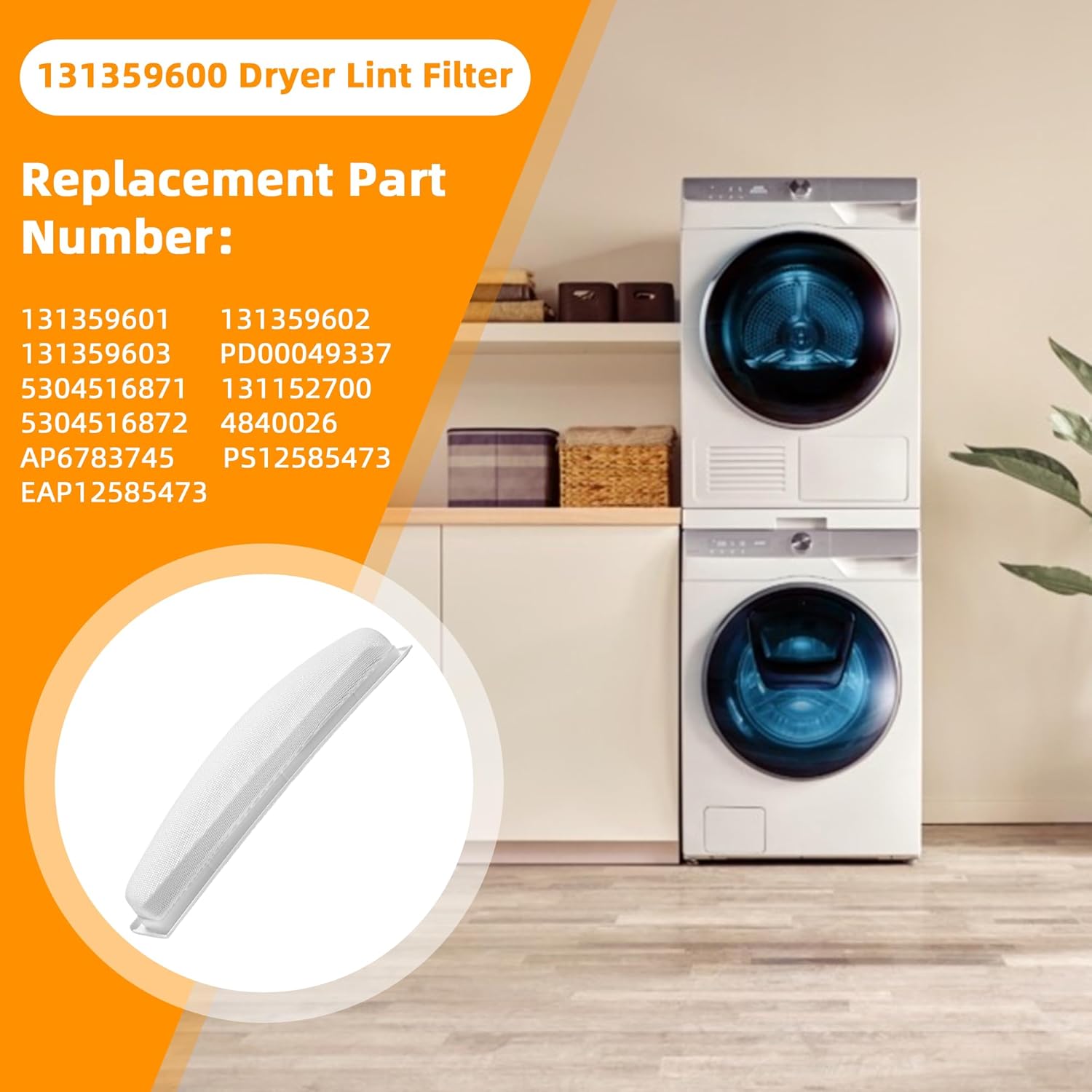 AMI PARTS 131359600 Secadora de Pelusas Filtro de Pantalla Piezas de Repuesto Ajuste para Frigi-Daire, Ken-more – Repalce 5304516871, 131152700,