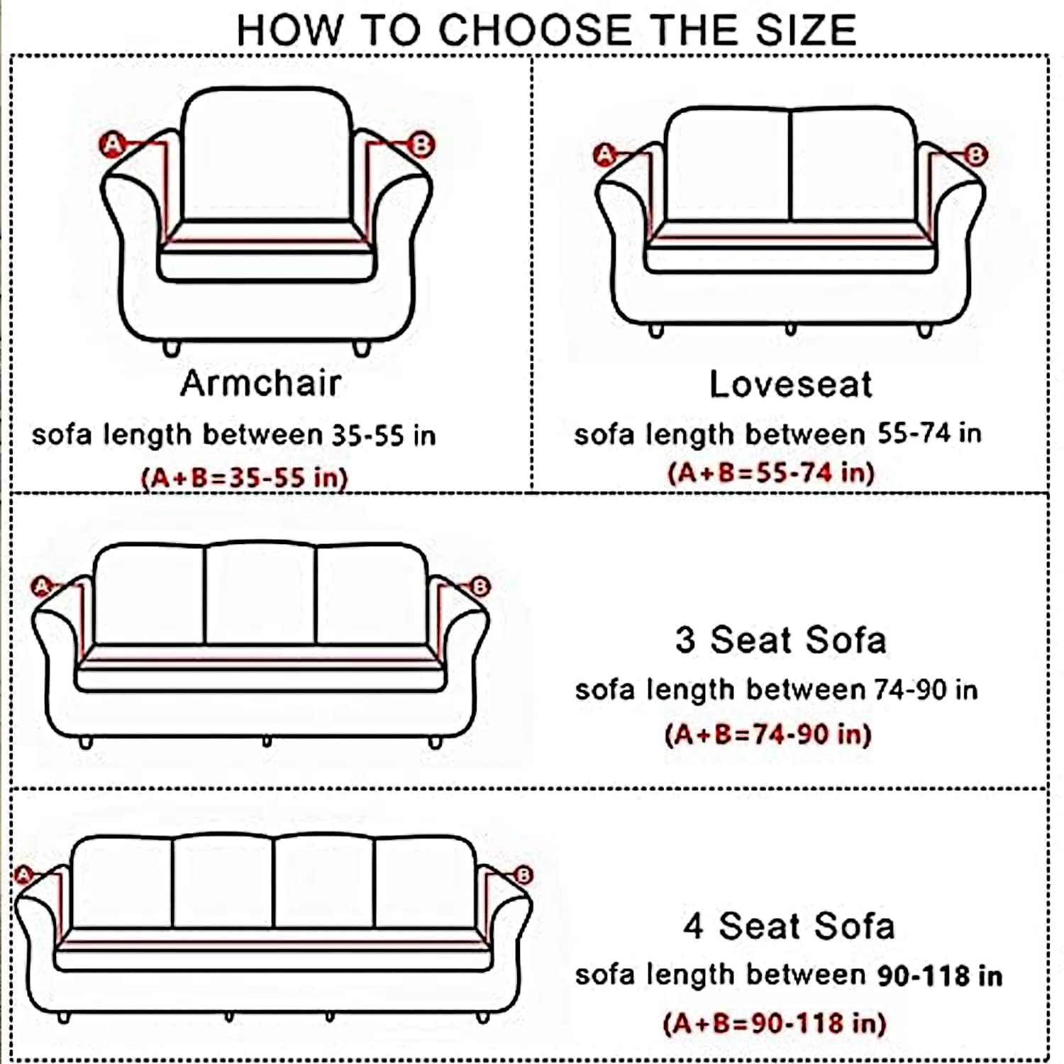 Fundas elásticas para sofá de 1234 plazas, funda para sofá biplazasillón, funda de sofá modular en forma de L, protector de muebles de tela elástica