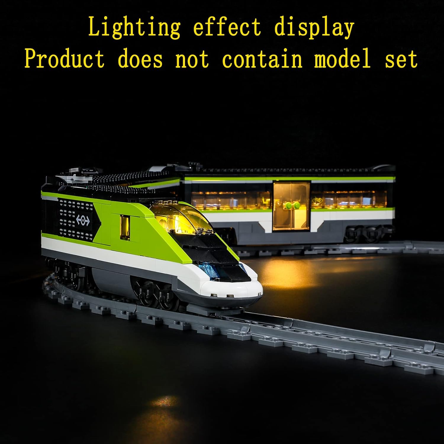 Kit de luces LED compatible con tren de pasajeros Lego Express, juego de iluminación para modelo de construcción City 60337 (juego de modelos no