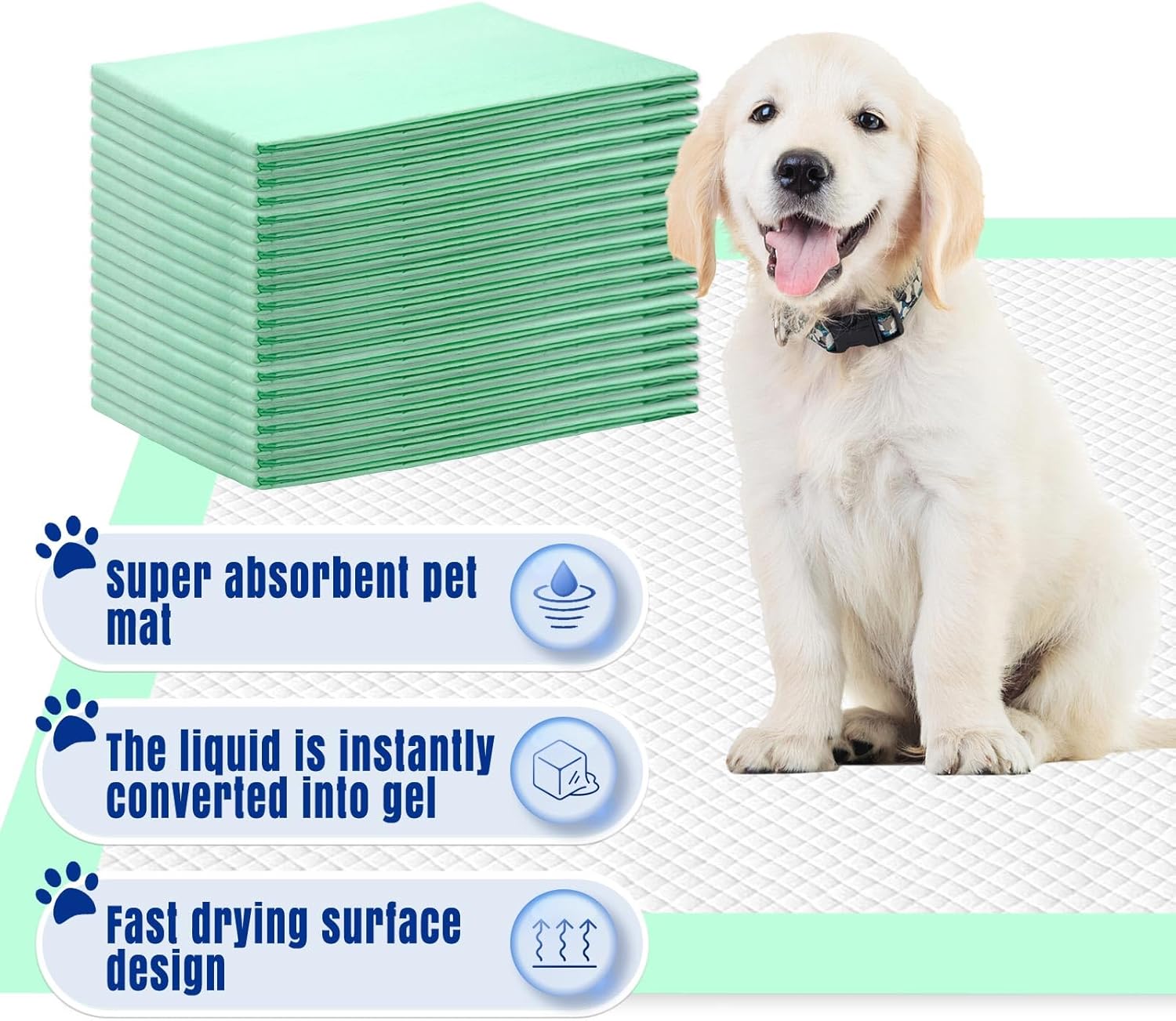 Snkcare Almohadillas para orina de cachorros de 24 x 36 pulgadas, 40 almohadillas desechables para orina de mascotas, súper absorbentes y a prueba