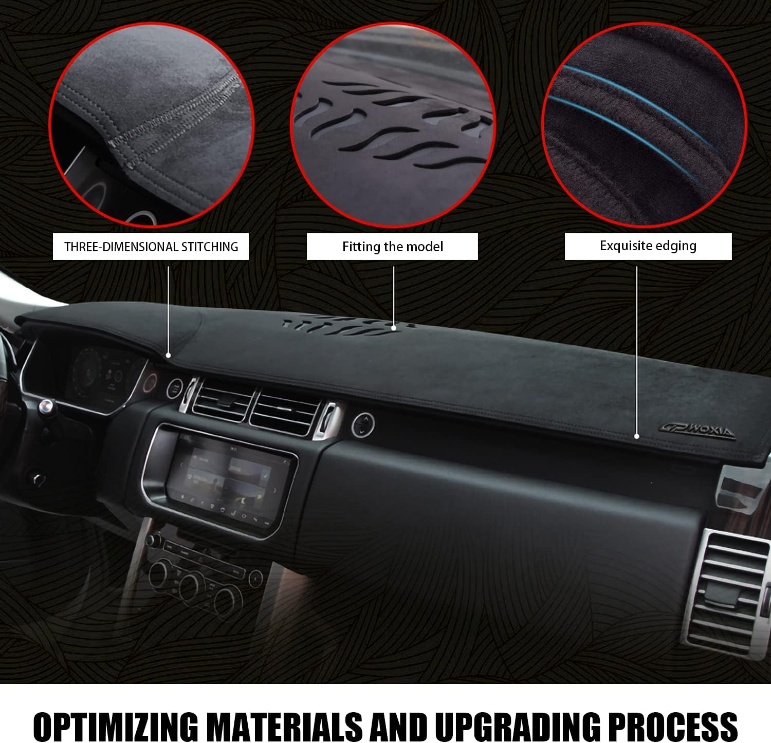 Tapete de cubierta para tablero de salpicadero compatible con SsangYong Tivoli 2015-2019 con volante a la izquierda