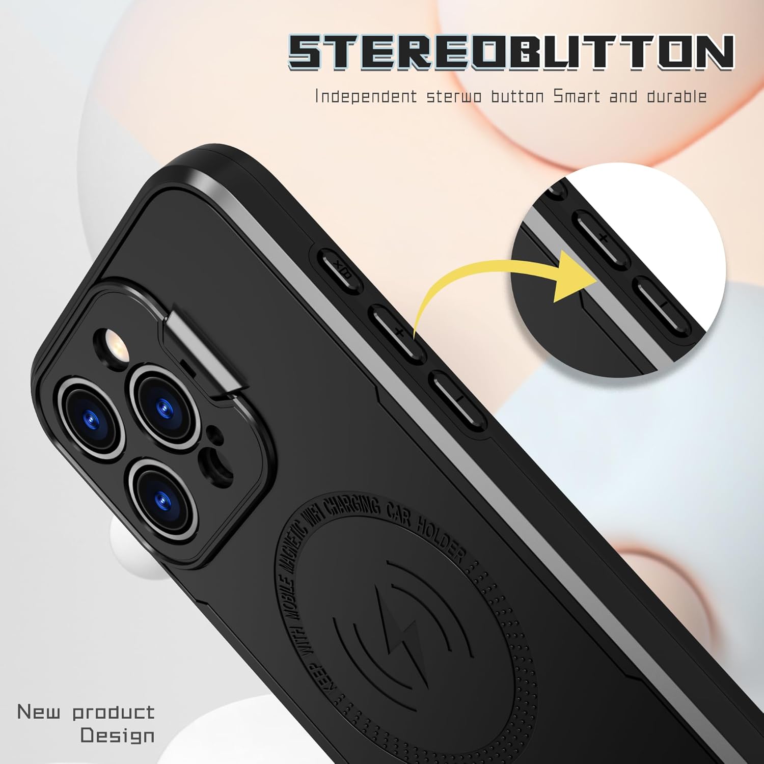 Asuwish Funda de teléfono para iPhone 15 Pro Max de 6.7 pulgadas con protector de pantalla de vidrio templado Magsafe y soporte delgado accesorios