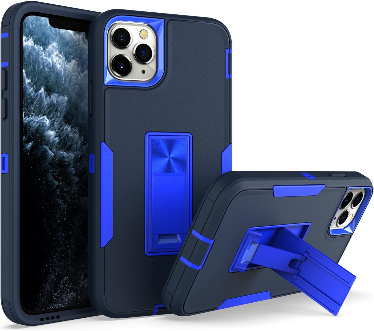 wulibox Funda de diseño profesional para iPhone 11 Pro Max con soporte, protección contra caídas de grado militar, apta para soporte magnético de