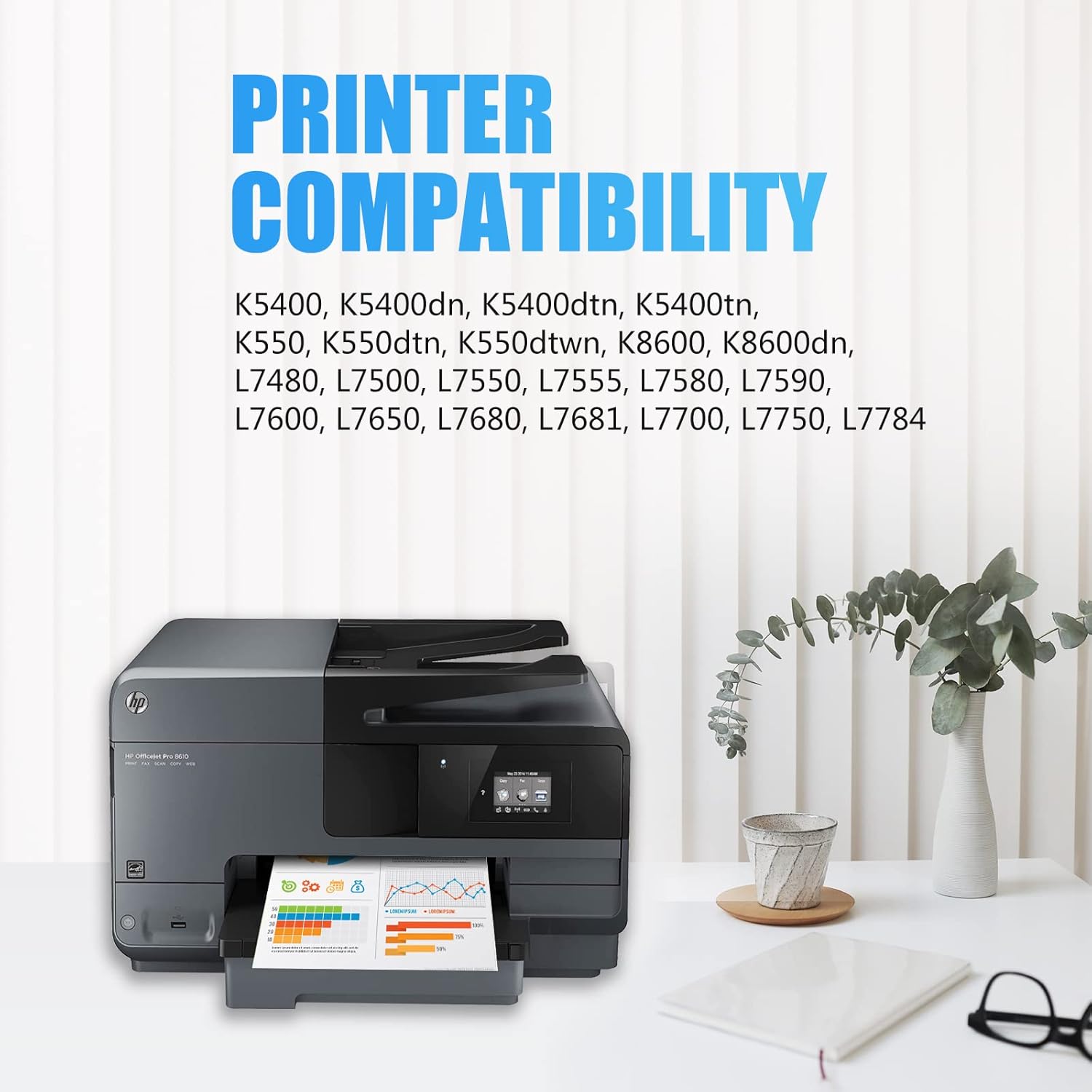 Miss Deer 88XL Cartucho de tinta compatible con alto rendimiento para HP 88 XL 88XL, funciona con Officejet Pro K5400 K550 K8600 L7480 L7550 L7580