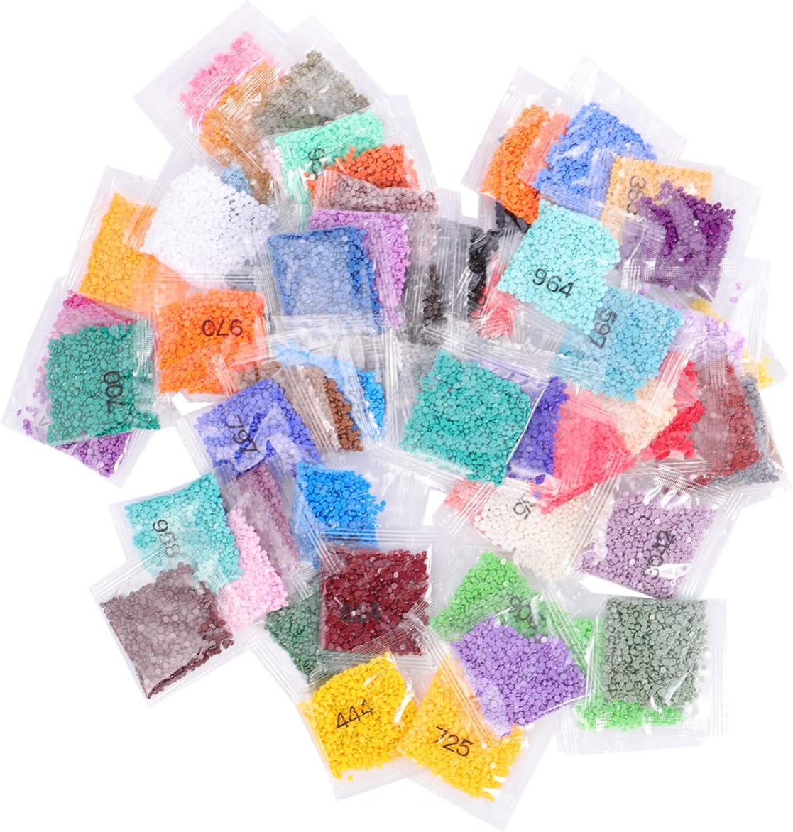 EXCEART 60 cuentas de pintura de diamante de 0.091 pulgadas (0.110 in), diamantes redondos de repuesto para taladros perdidos de punto de cruz de