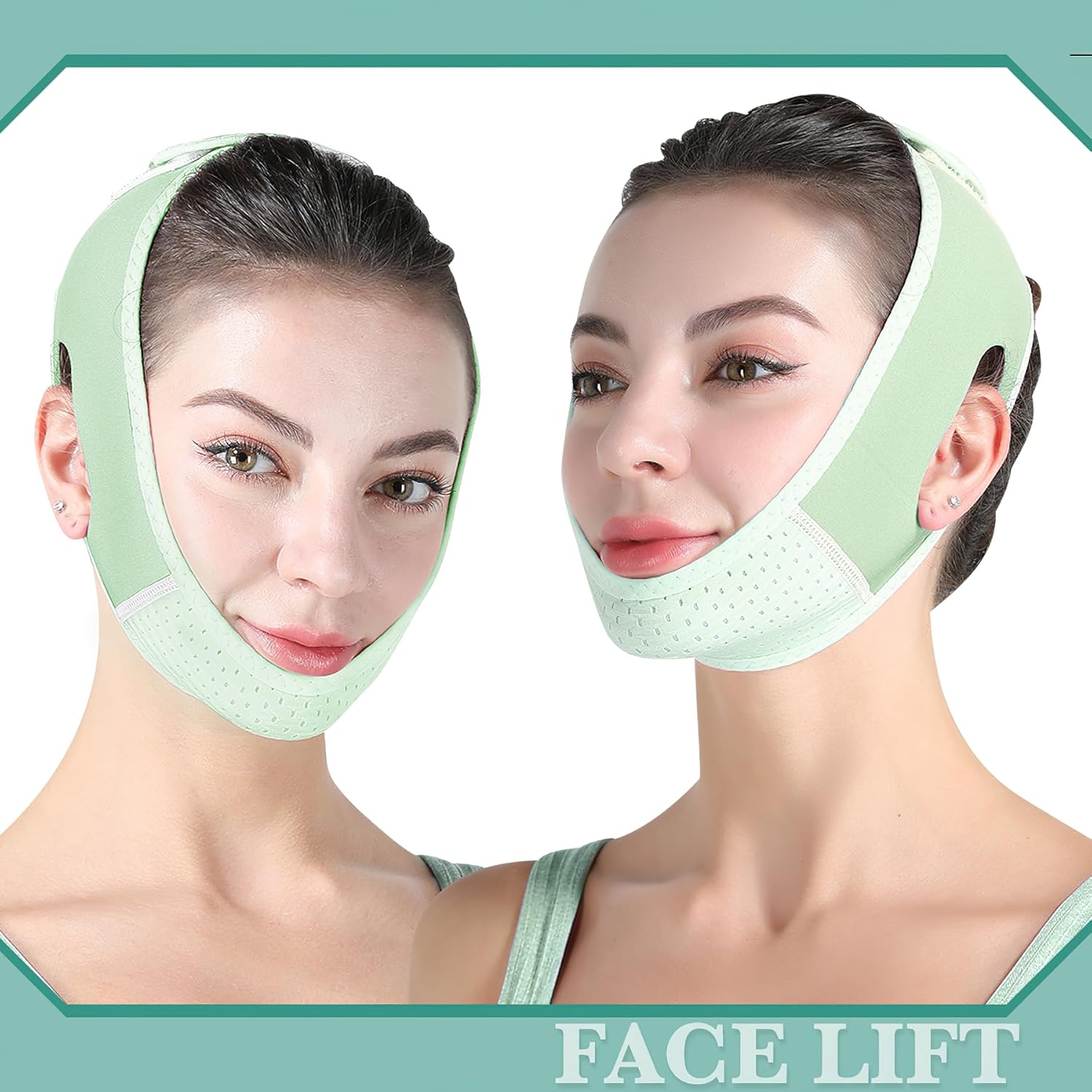 Cinturón de levantamiento facial, banda de estiramiento facial con rejillas de ventilación transpirables, levantamiento de cara, cómodo cinturón en