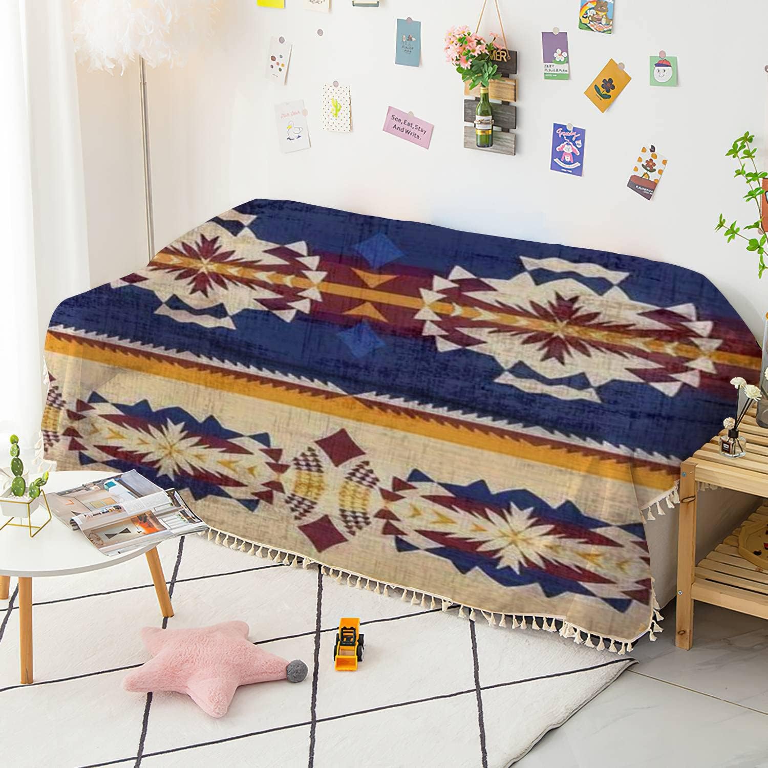 FUIENCFKE Funda de sofá Navajo geométrica sin costuras con estampado étnico nativo americano del suroeste, funda de sofá, toalla, lavable, mantas,