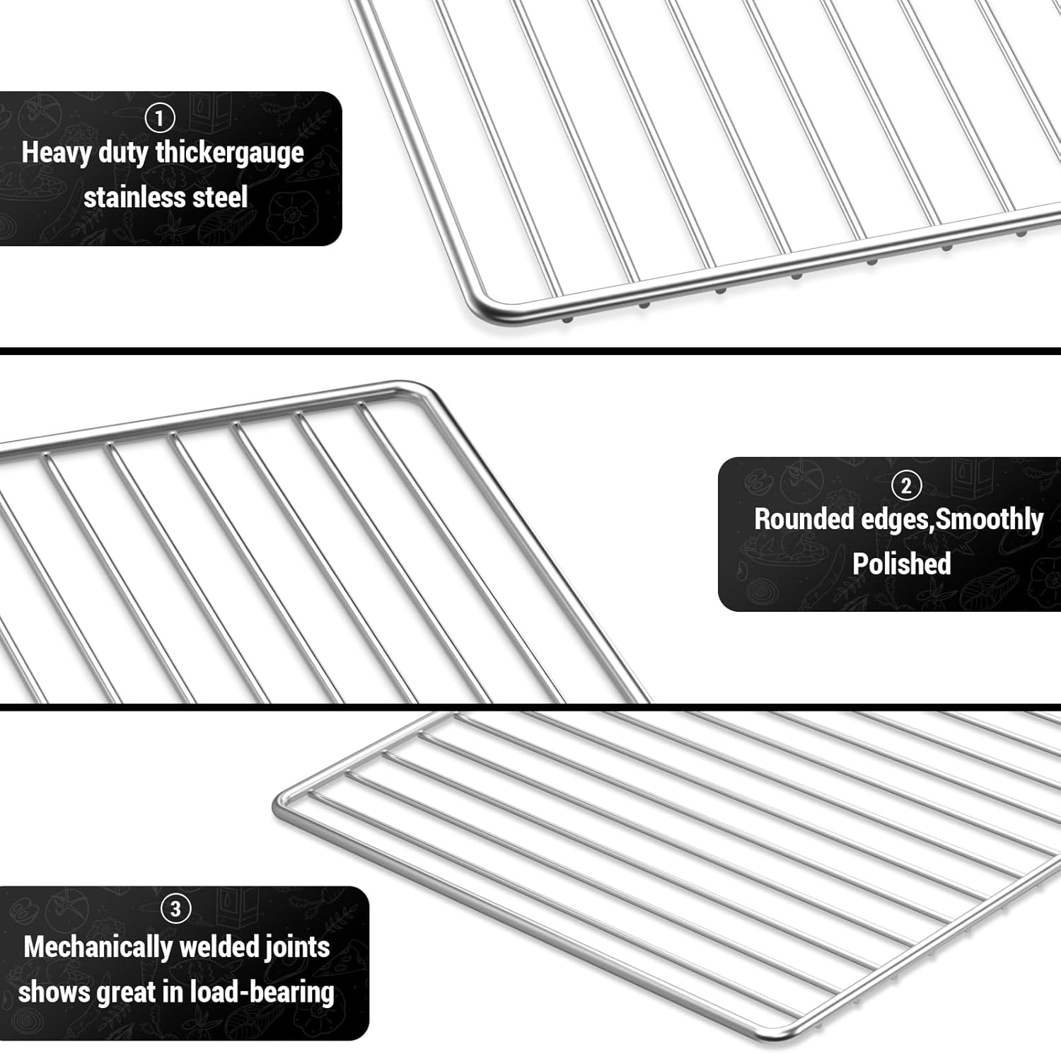 Estante de alambre para horno compatible con horno tostador Cuisinart TOA-95 de convección para freidora de aire, estante de alambre de acero