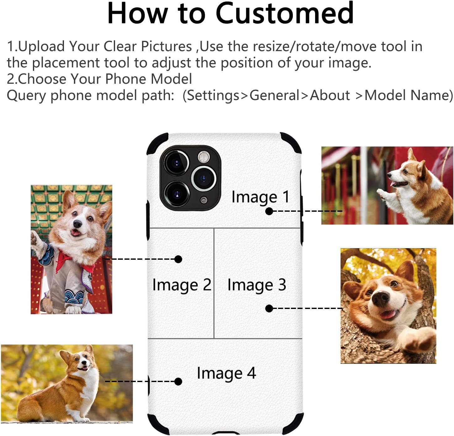 Funda de teléfono personalizada con múltiples imágenesfotos para iPhone 16 15 14 13 12 11 Pro Max Mini XR X Xs Max 8 7 6 Plus 5 se 2022, funda