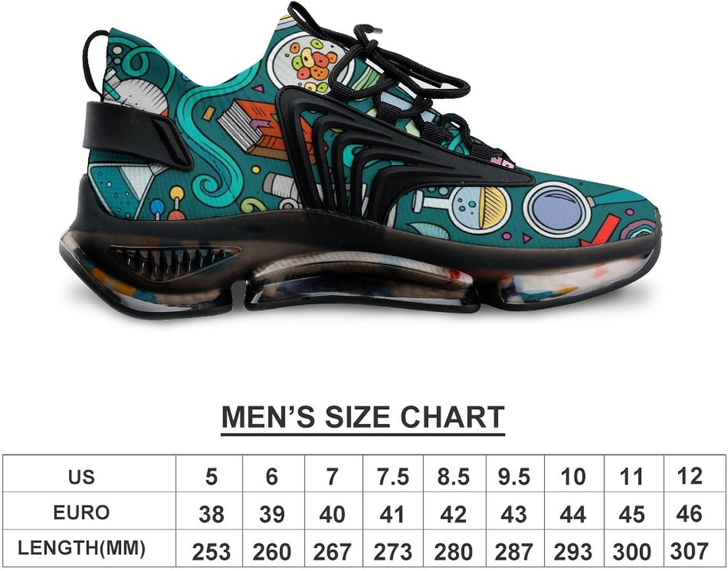 Physics Biochemistry Science Men’s Running Shoes Fashion Walking Sneakers Lightweight Casual Sports Shoes for Women