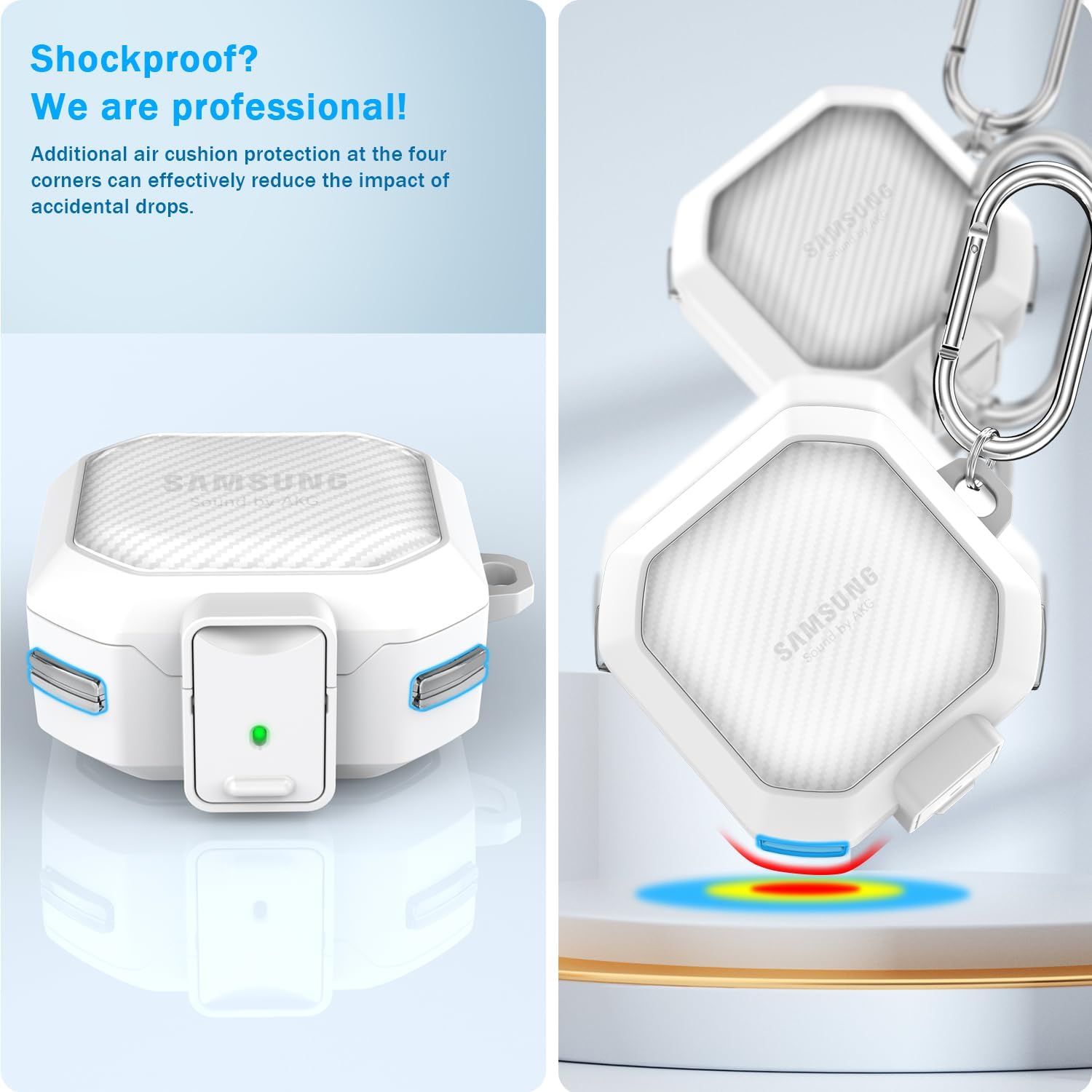 Funda de bloqueo seguro para Galaxy Buds FE (2023)  Galaxy Buds2 Pro Case (2022)  Galaxy Buds Pro (2021)  Galaxy Buds 2 (2021)  Galaxy Buds Live