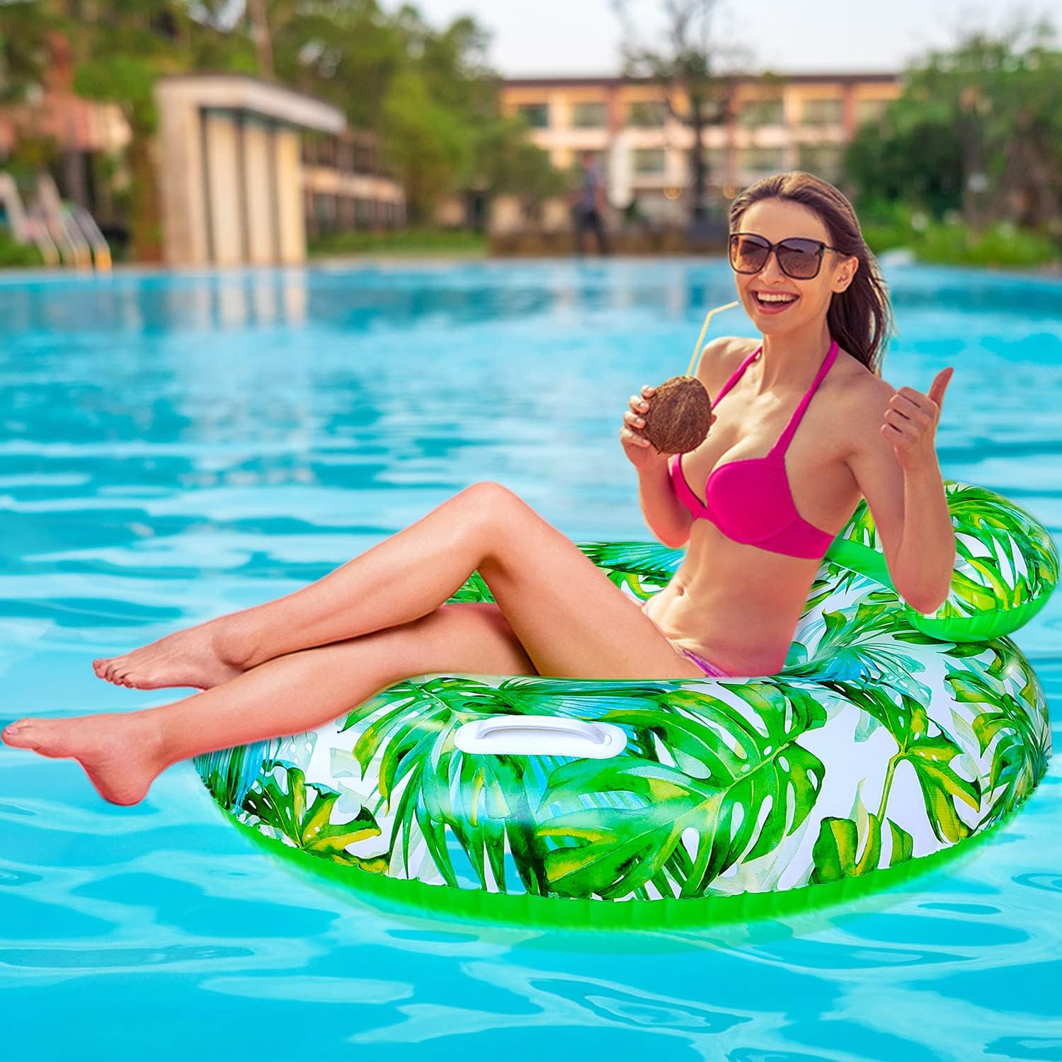 OLNIEZZL Inflatable Pool Floats Adult Swimming Rings Pool Floaties Accessories Lake Water Floats Beach Air Sofa Inflatable Lounge Chairs Rafts 1