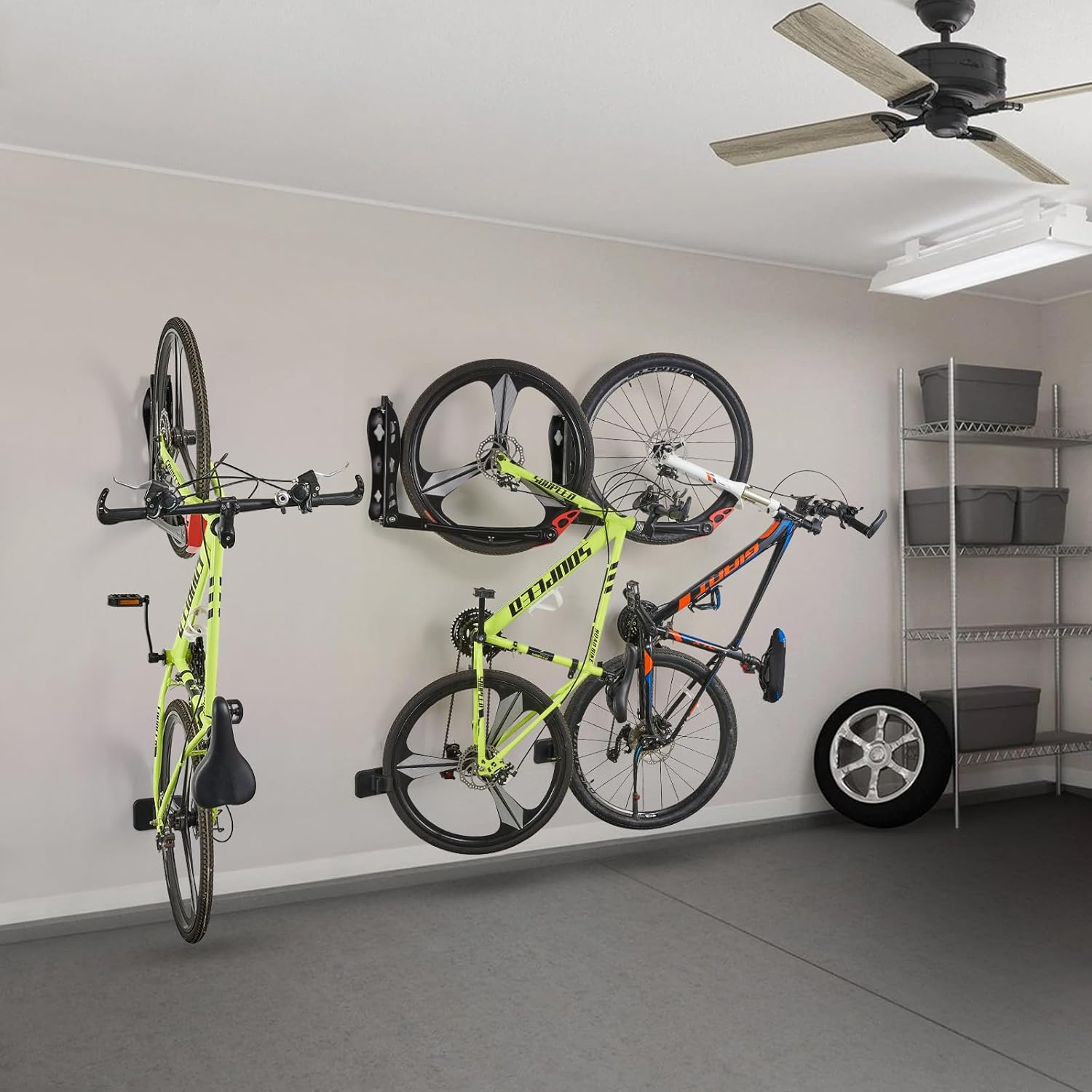 Ultrawall BIKEPAL – Portabicicletas giratorias, solución de almacenamiento de bicicletas sin elevación para el hogar, soporte de bicicleta de
