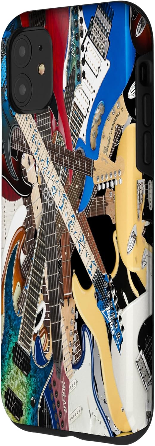 Funda para guitarra eléctrica para iPhone 11 con diseño de bajo