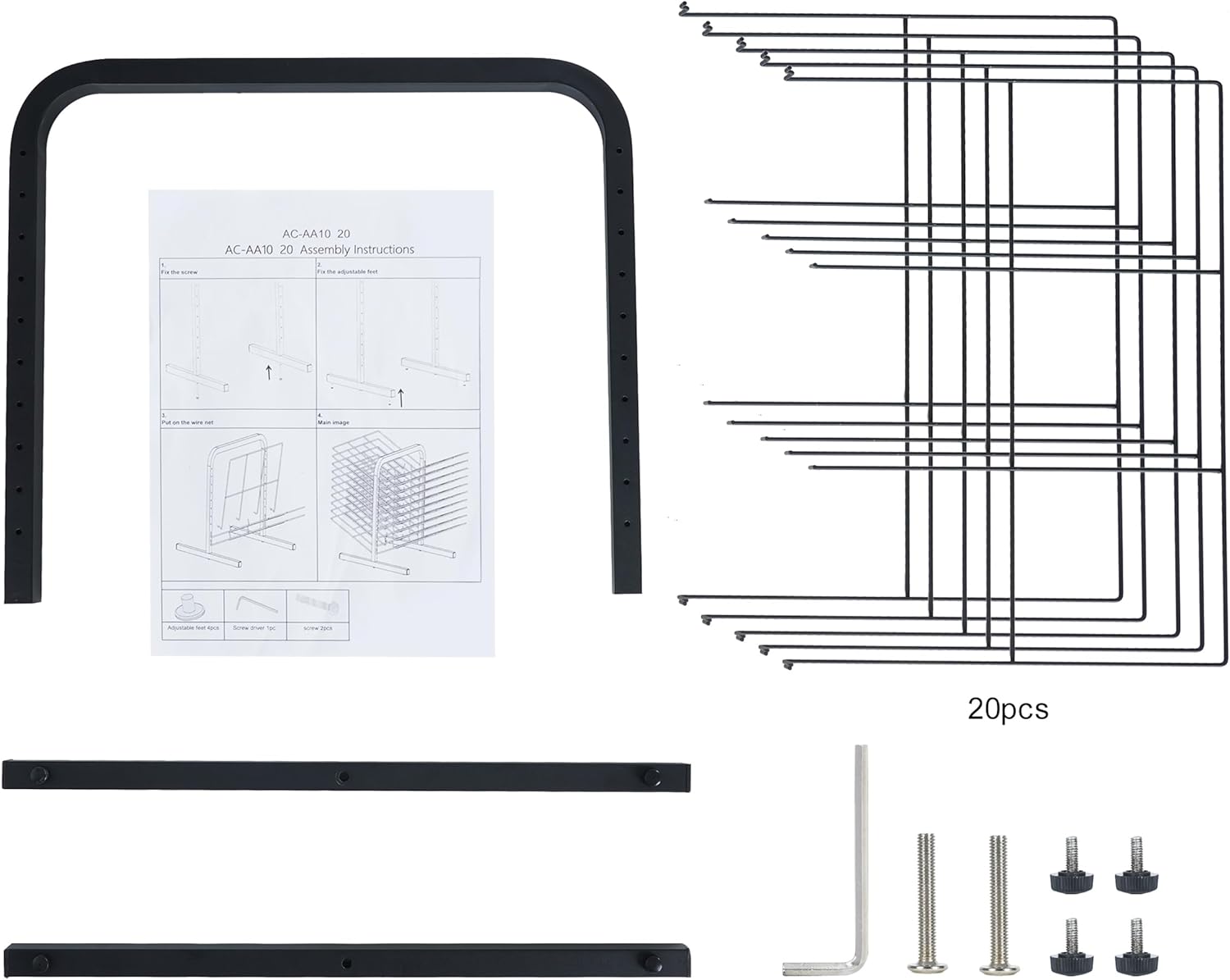Escurridor de arte para organización de aula, escuela en casa o preescolar estante de secado de mesa para arte, estante de arte de alambre para