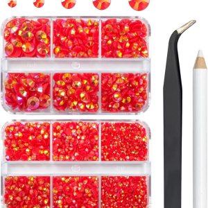 3060 diamantes de imitación de resina AB rojos para manualidades, diamantes de imitación de resina rojo Siam AB con parte trasera plana de 0.079 in, 3060 diamantes de imitación de resina AB rojos para manualidades, diamantes de imitación de resina rojo Siam AB con parte trasera plana de 0.079 in,